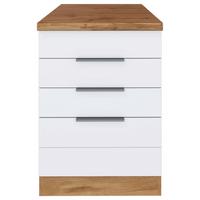 Kochfeldumbauschrank Florenz ca. 60 cm Weiß/Eiche - Eiche Wotan/Weiß, Design, Holzwerkstoff/Metall (60/86/60cm) - Held