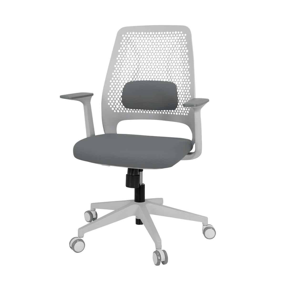 Pisarniški Stol Parferio W, Siva - siva/bela, Basics, umetna masa/tekstil (63/99/56cm) - MID.YOU