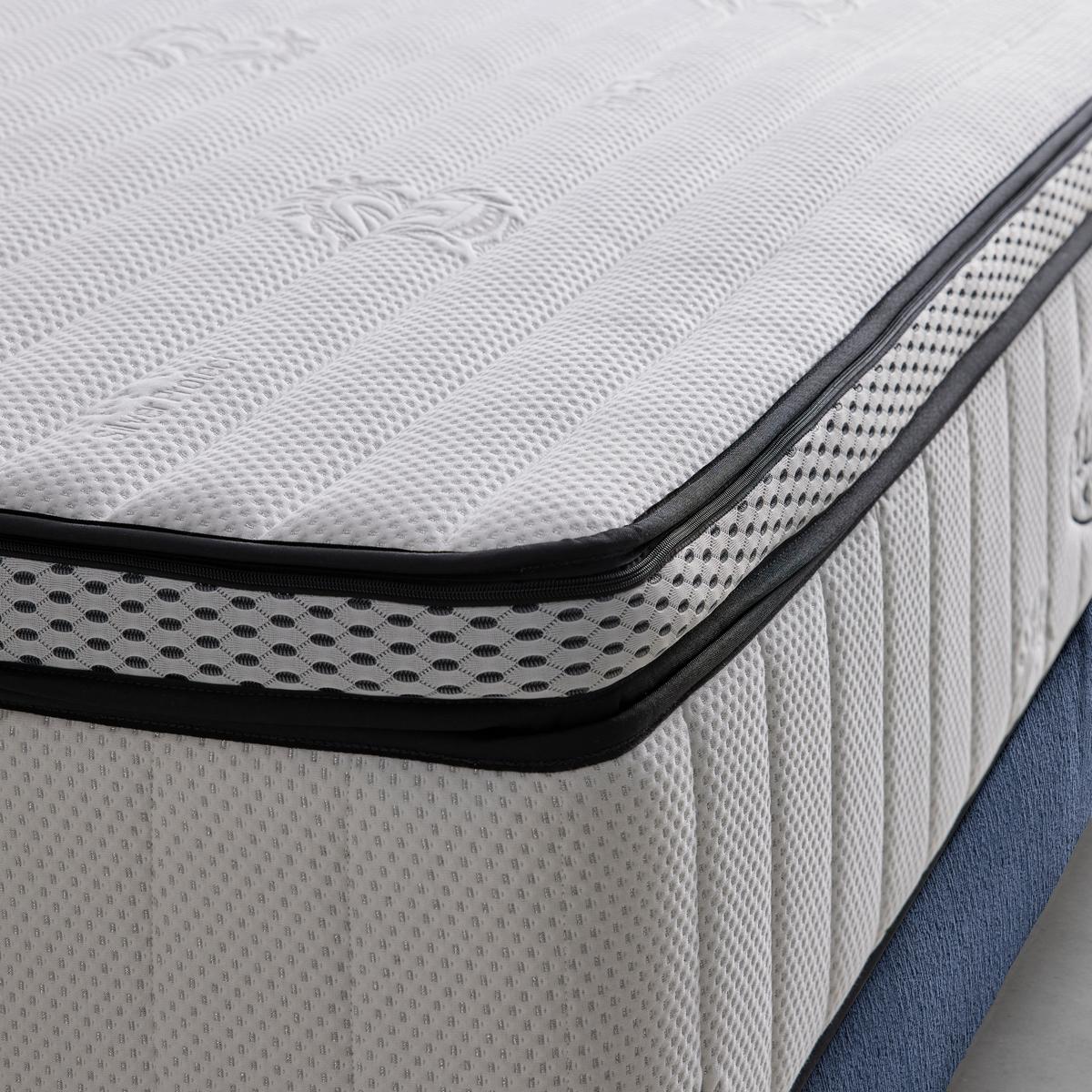 Boxspringbett Queen in Dunkelblau ca. 180x200cm - Chromfarben/Goldfarben, Konventionell, Textil (180/200cm) - Premium Living
