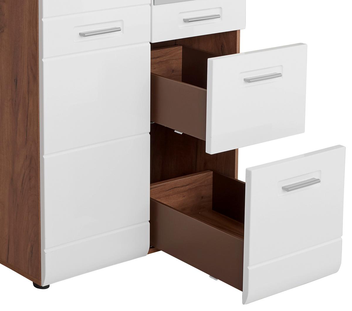 Dulap de haine Avensis New - alb/culoare lemn stejar, Konventionell, material pe bază de lemn (90/205,7/60cm) - Premium Living