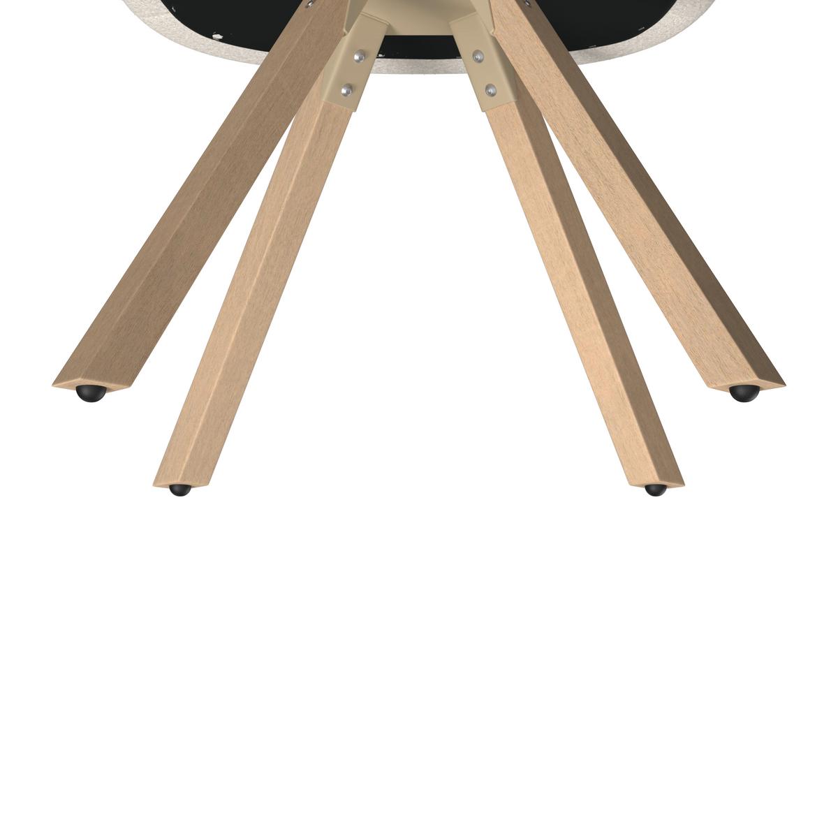 Armlehnstuhl Naya Creme Chenille Drehbar Gepolstert - Buchefarben/Creme, MODERN, Holz/Textil (62/65/81cm) - Bessagi Home