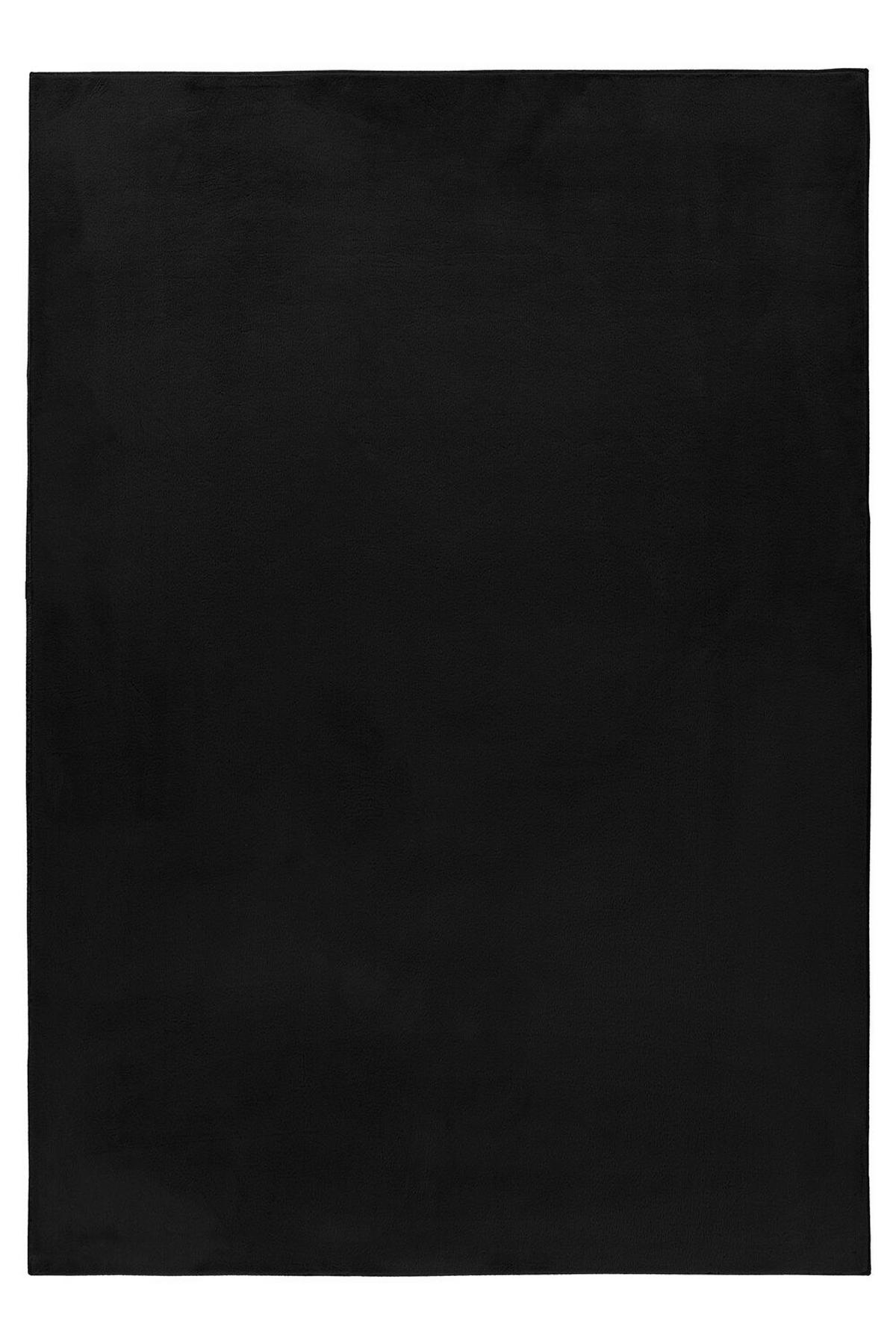 Preproga Z Visokim Florom Pouffy, Črna, 80x150cm - črna, Basics, tekstil (80/150cm)