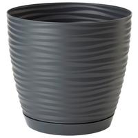 Kaspó Átm.: Kb. 16,7cm Sardun Complete - antracit, Basics, műanyag (16,7/15,40cm)