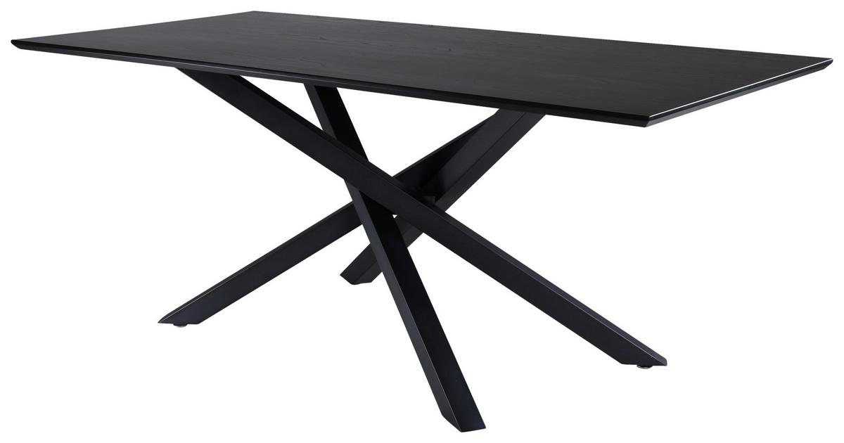 ESSTISCH PIAZZA - Schwarz, Design, Holzwerkstoff/Metall (180/90/76cm) - Livetastic