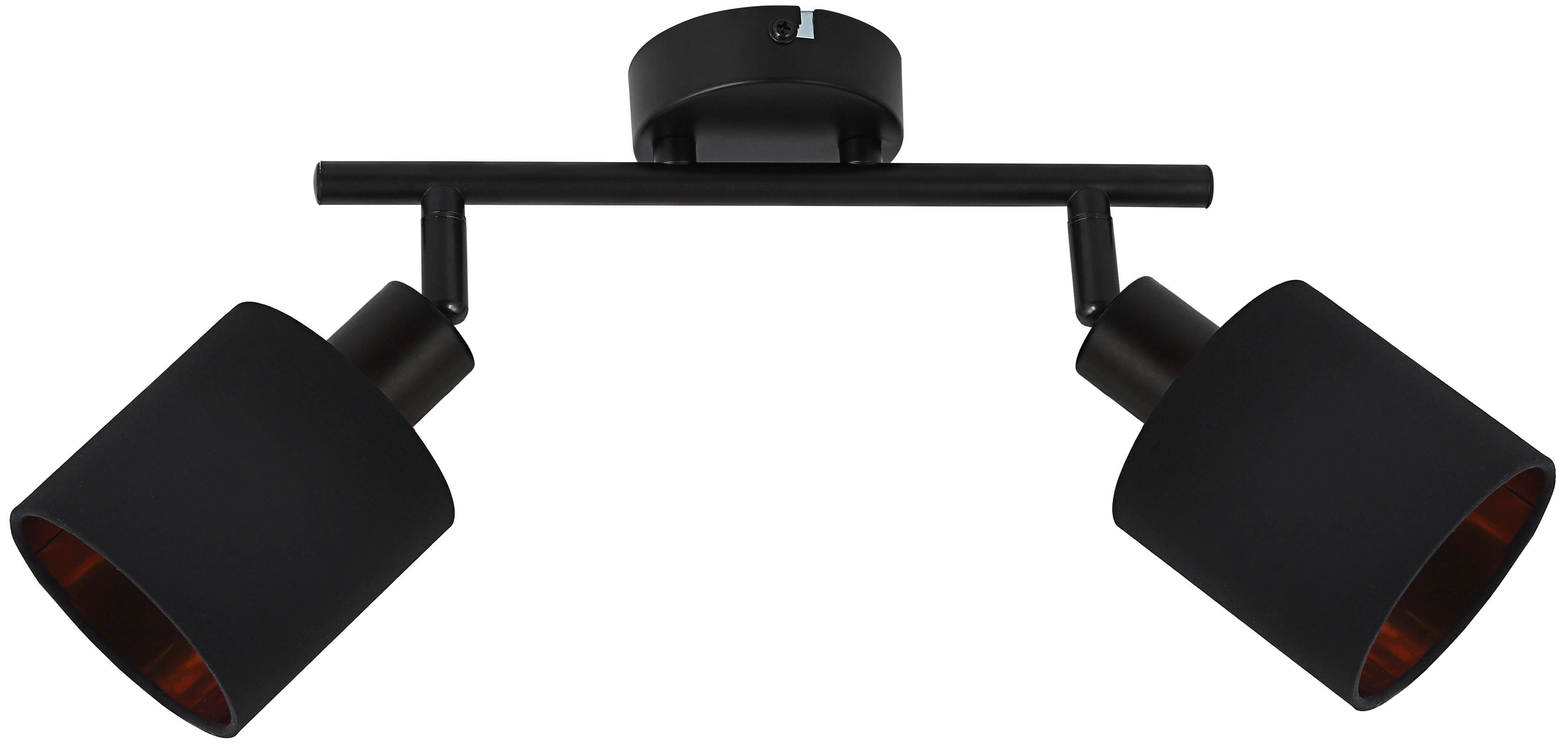 Strahler Goldi max. 15 Watt - Goldfarben/Schwarz, MODERN, Textil/Metall (48/10/23cm) - Mömax