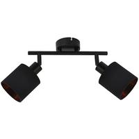 LAMPA REFLEKTOROWA GOLDI - czarny/kolor złoty, Modern, metal/tkanina (48/10/23cm) - Mömax