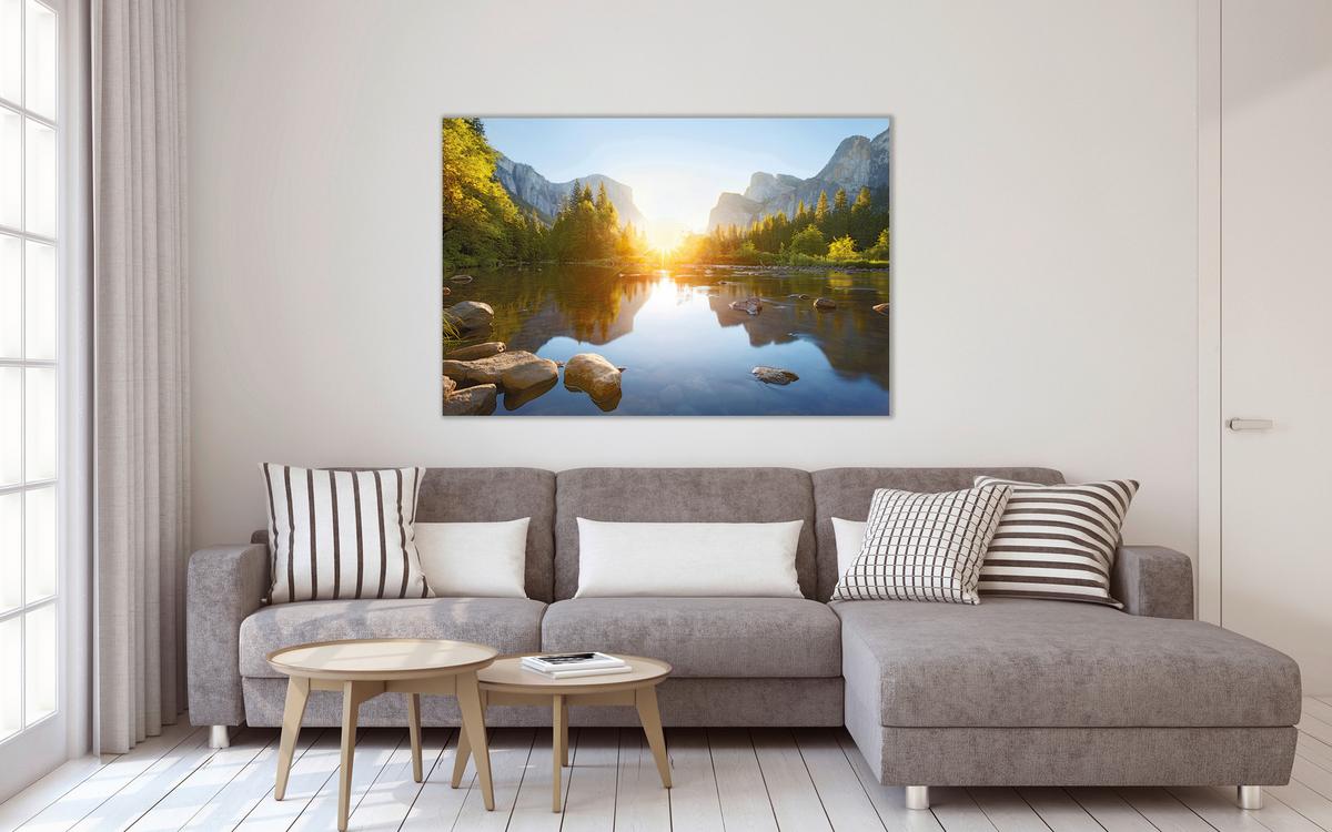 Leinwandbild Desteny Hellblau ca. 150x100cm - Hellblau, Basics, Holz (150/100/3cm) - Mömax