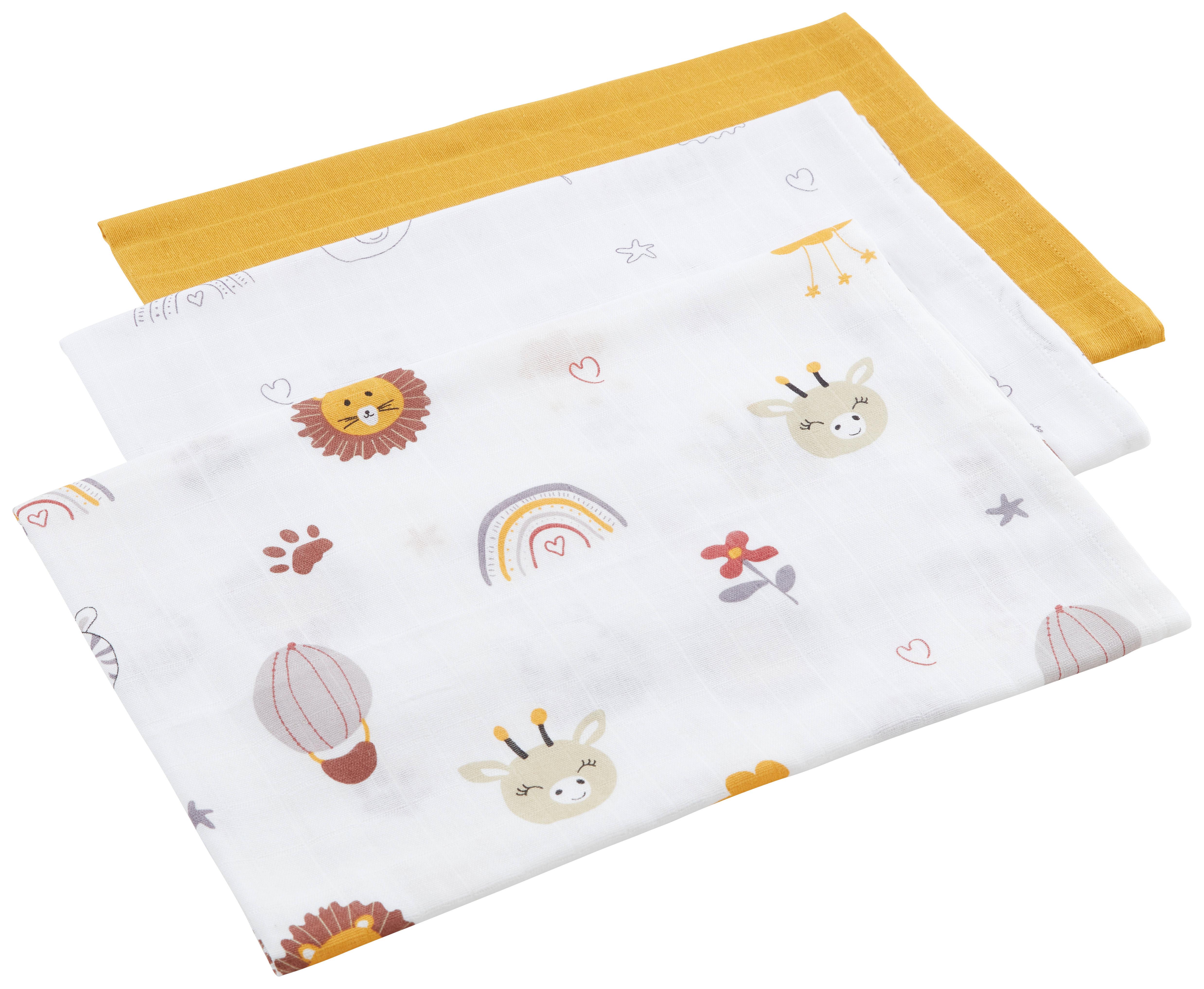 Scutec textil Lion - galben/alb, Konventionell, textil (80/80cm) - Modern Living