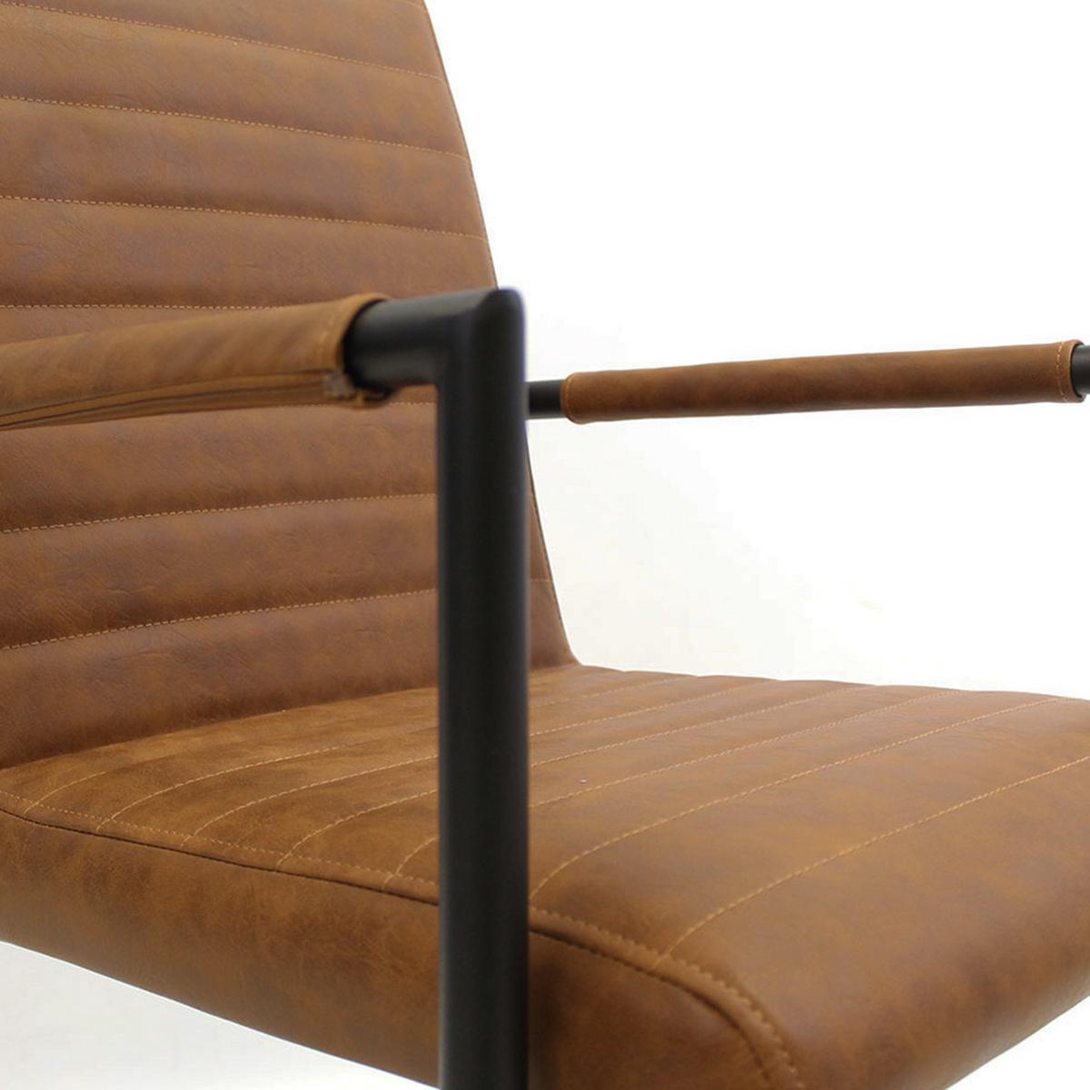ARMLEHNSTUHL-SET BARS - Cognac/Haselnussfarben, LIFESTYLE, Kunststoff/Textil (54/97/57cm) - MID.YOU