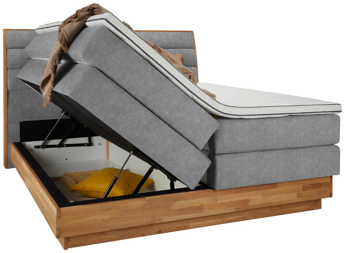 Boxspringbett Marissa in Greige ca. 180x200cm - Greige, KONVENTIONELL, Holz/Kunststoff (180/200cm) - Premium Living