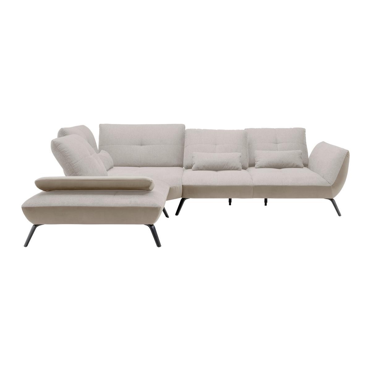 Wohnlandschaft Trendy Sandfarben/Beige - Sandfarben/Beige, MODERN, Holzwerkstoff/Textil (250/93/310cm) - Premium Living