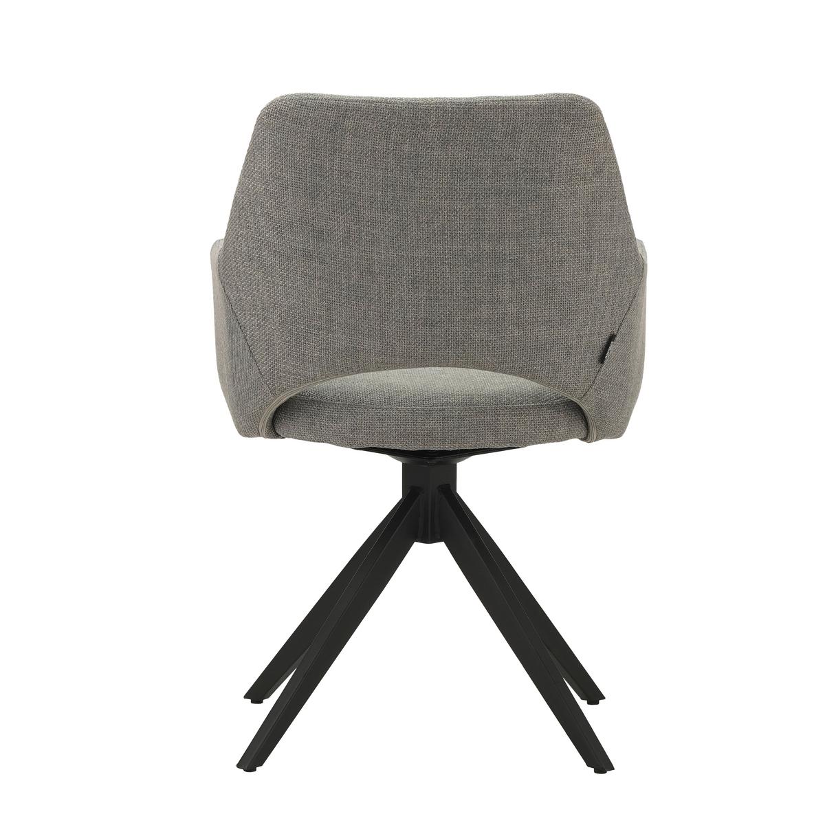 Stuhl Asher Grau - Schwarz/Grau, MODERN, Textil/Metall (54,5/85/61,5cm) - MID.YOU