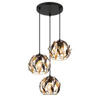 HÄNGELEUCHTE 15759-3HR MIKA - Klar/Goldfarben, Basics, Kunststoff/Metall (40/150cm) - Globo