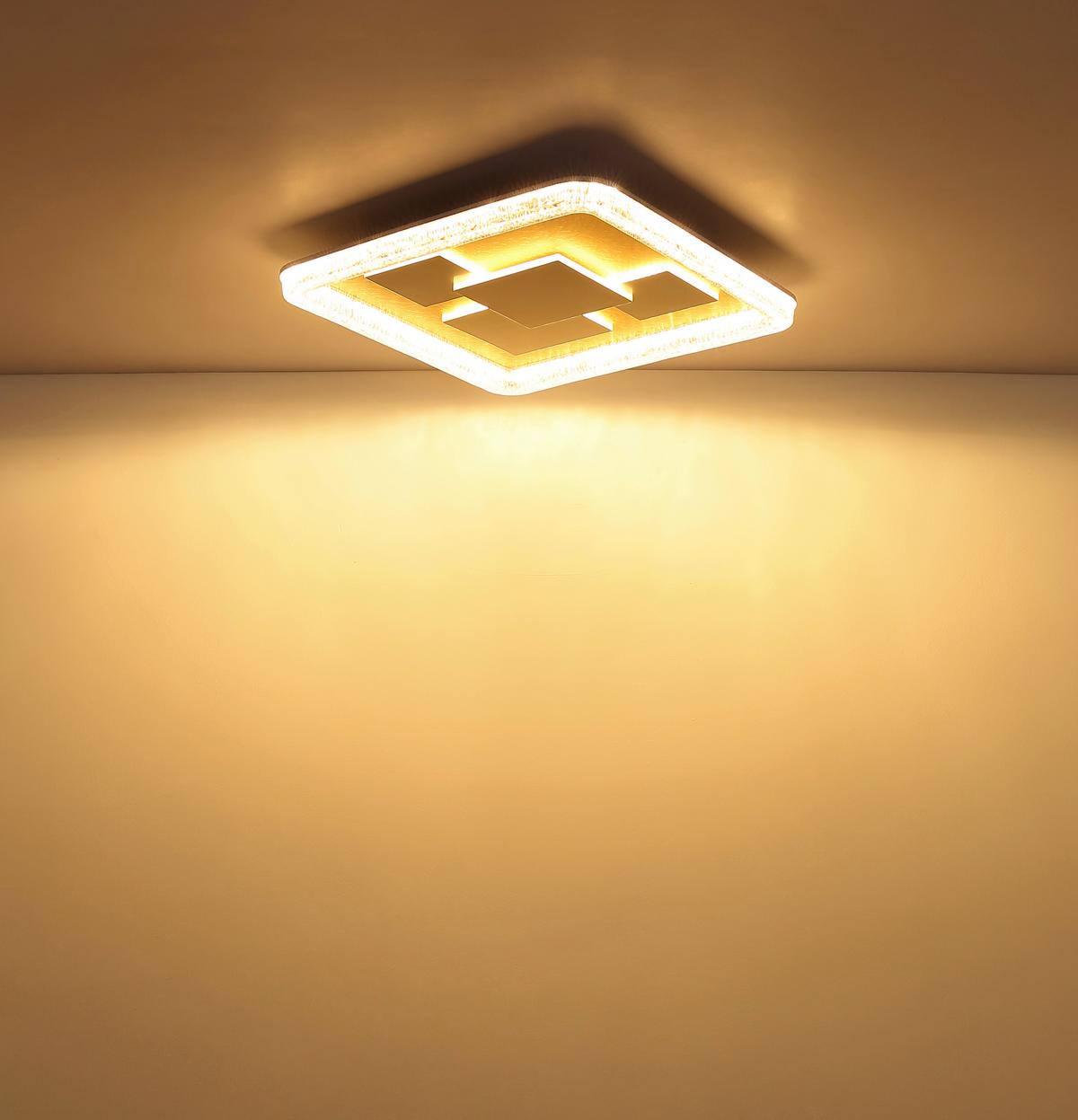 Led-deckenleuchte 48476-40 Loraine - Klar/Weiss, Design, Kunststoff/Metall (48,8/48,8/7cm) - Globo