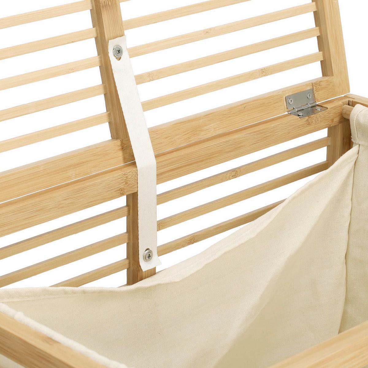 Wäschesammler Naturfarben Bambus - Naturfarben, Basics, Holz (53,5/33/61cm) - Zeller Present