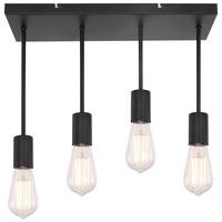 Deckenleuchte Martha Schwarz max. 60 Watt - Schwarz, Basics, Metall (45/15/34cm) - Globo