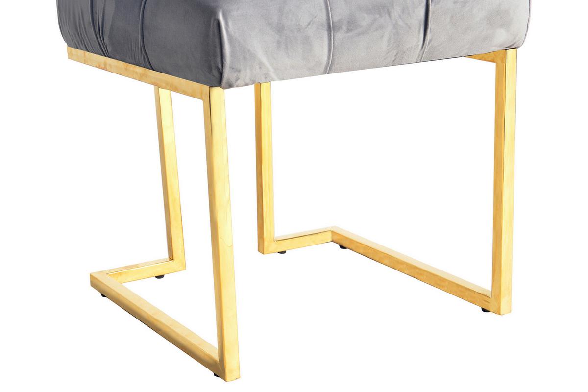 HOCKER RARE 100 - Goldfarben/Grau, Design, Textil/Metall (48/48/48cm) - Kayoom