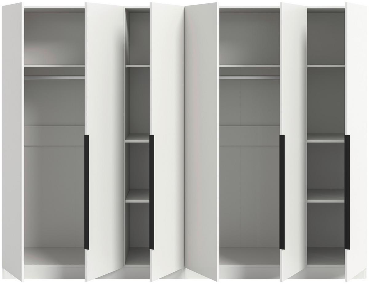 Drehtürenschrank KOPENHAGEN ca.240x181x52cm Weiß - Schwarz/Weiß, MODERN, Holzwerkstoff (240/181/52cm) - MID.YOU