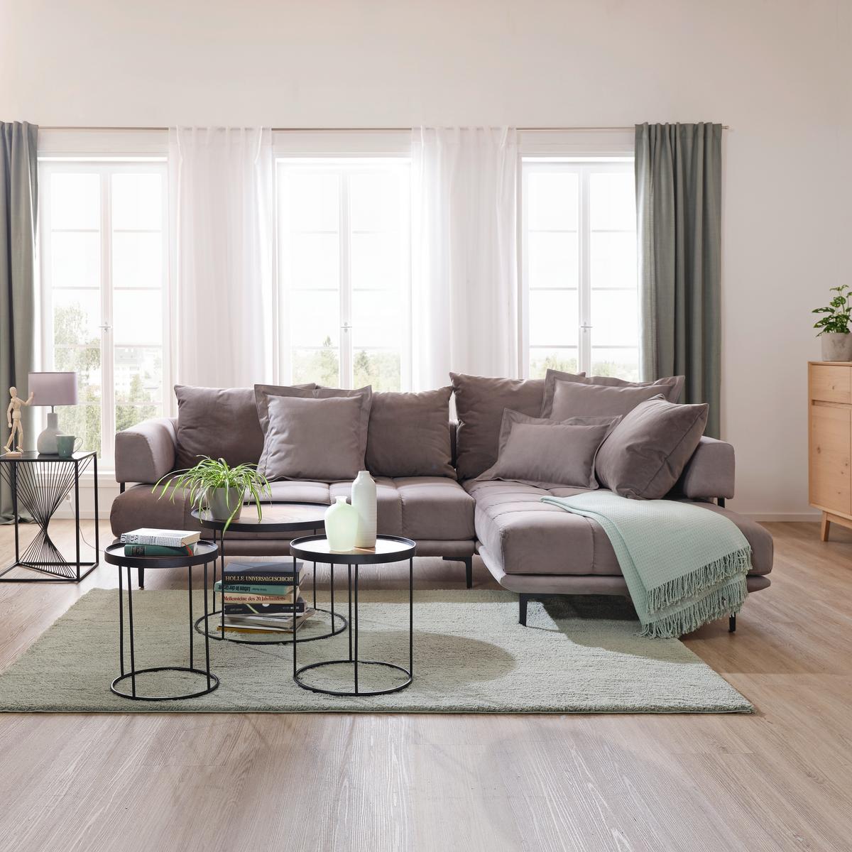 Ecksofa in Hellgrau - Dunkelgrau/Hellgrau, Modern, Textil (263/70/195cm) - Mömax