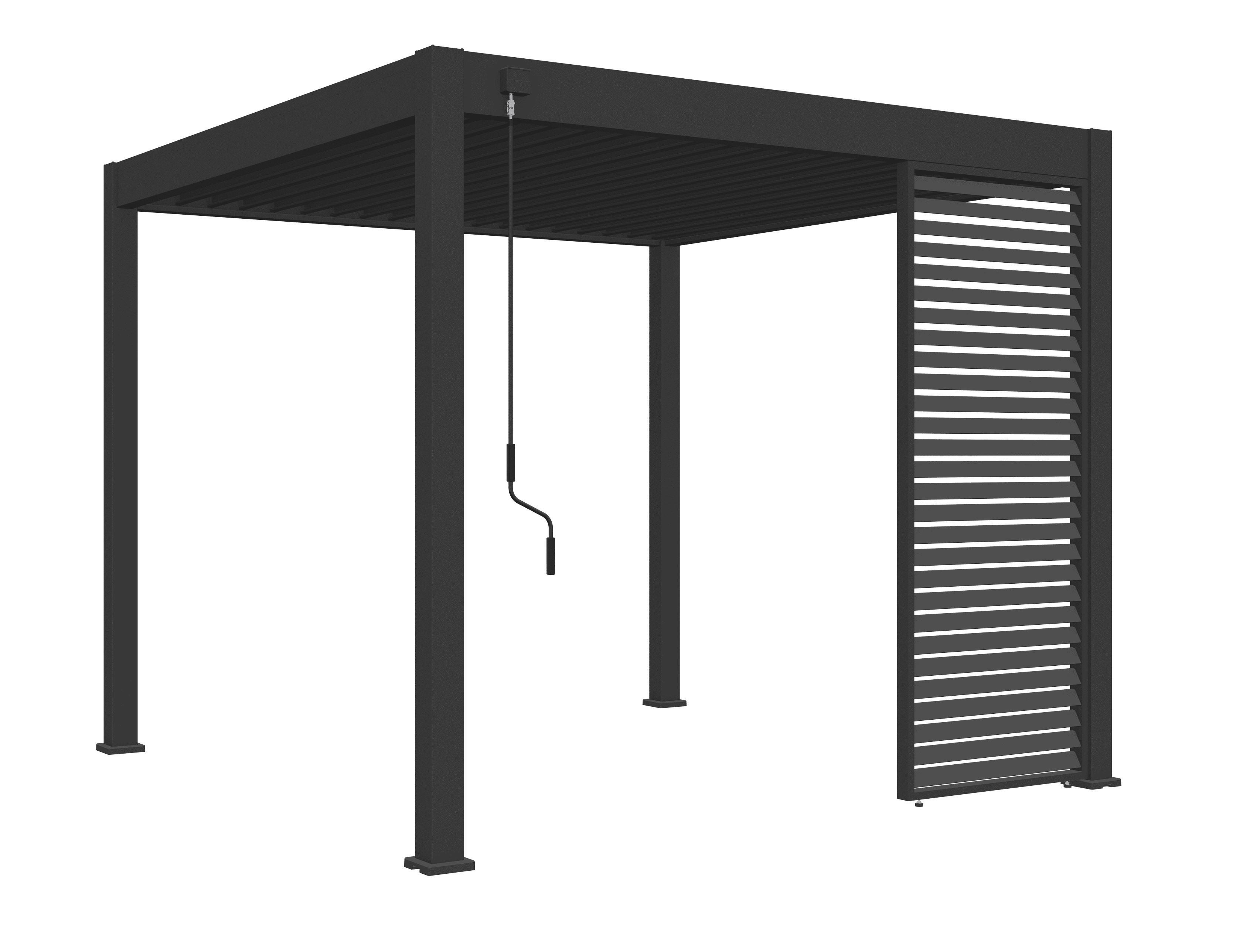 Pergola-seitenteil Weide 123cm Anthrazit - Anthrazit, Basics, Metall (123/235/10cm) - Gardenson