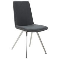 KRZESŁO GILBERT - antracytowy/kolor stalowy, Design, metal/tkanina (45/92/63cm) - Voleo