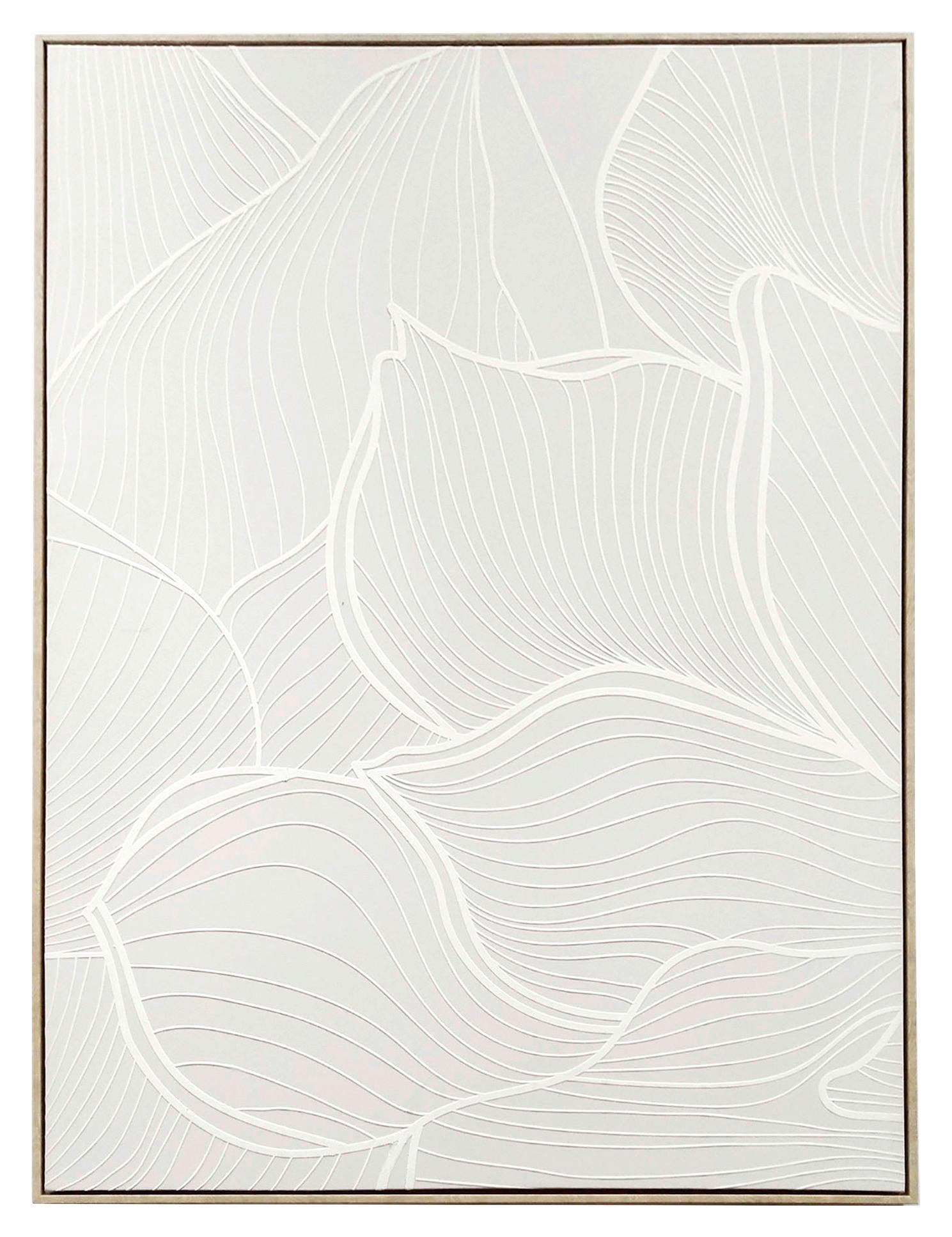 Slika 100x140cm Denise - bela/prirodna boja, tekstil/pločasti materijal (100/140cm) - Premium Living