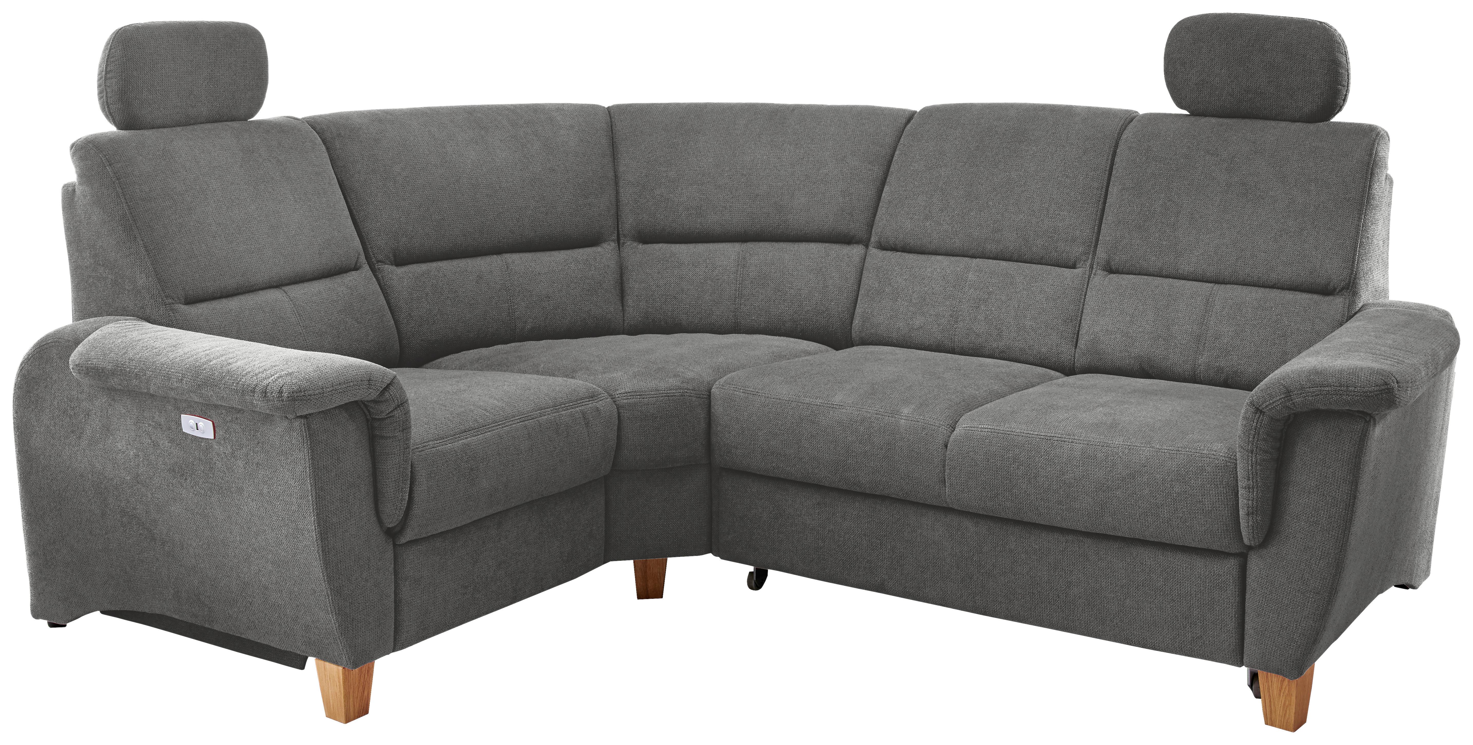 Wohnlandschaft Parole Dunkelgrau Struktur - Wildeiche/Dunkelgrau, KONVENTIONELL, Holz/Textil (186/237cm) - Livetastic