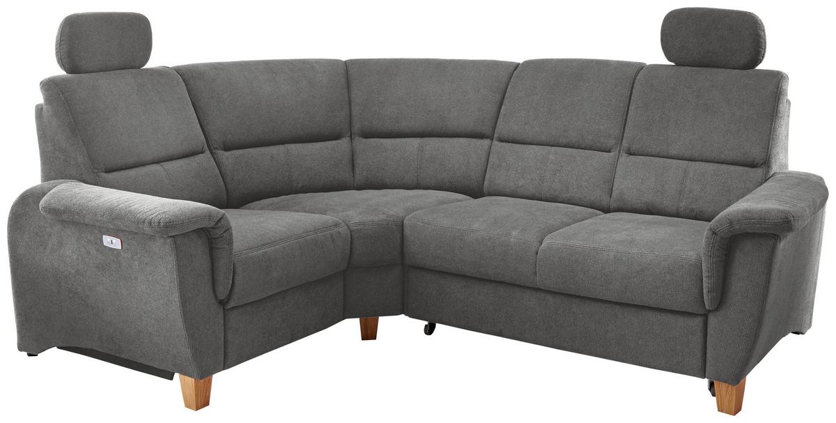 Wohnlandschaft Parole Dunkelgrau Struktur - Wildeiche/Dunkelgrau, KONVENTIONELL, Holz/Textil (186/237cm) - Livetastic