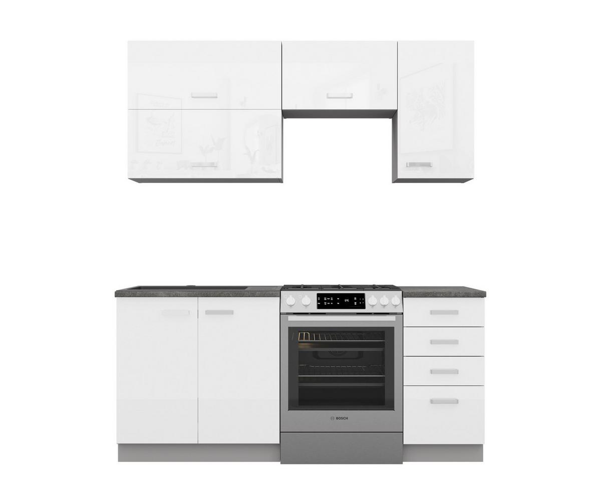 Blok Kuhinja Bianca - boja hroma/siva, Moderno, metal/pločasti materijal (180/214/60cm) - Modern Living