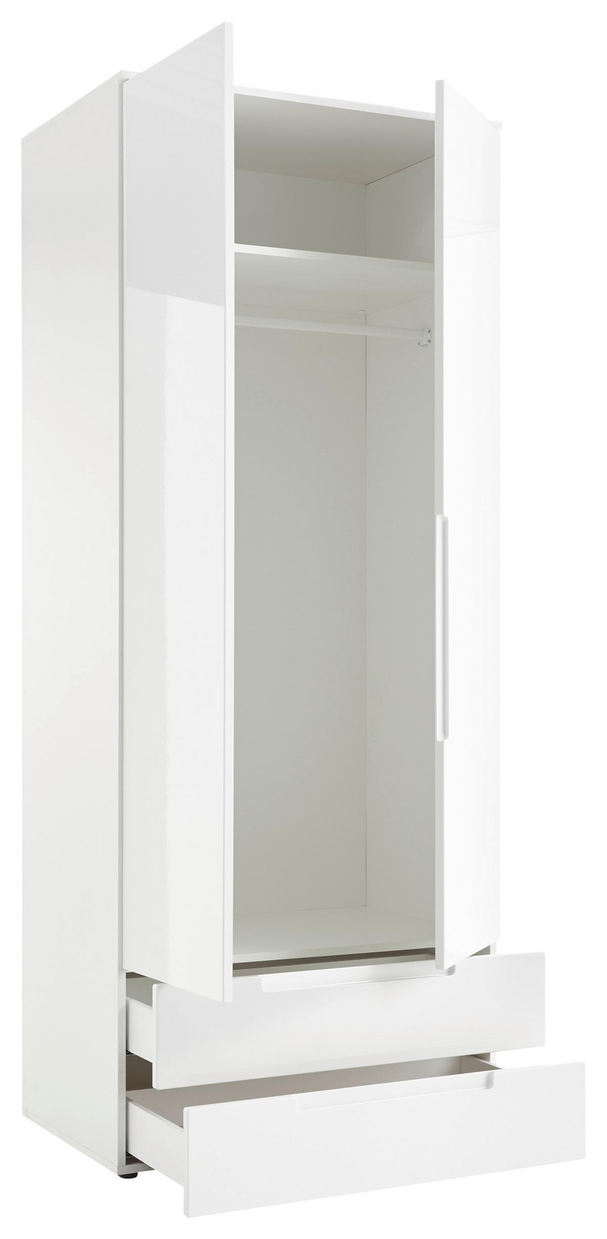 Omara Za Oblačila Spice, Bela, Visoki Sijaj, 84 Cm - bela, Moderno, leseni material (84/208/57cm) - MID.YOU