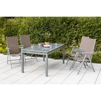 Set Zložljivih Vrtnih Stolov Amalfi, 2 Kos, Rjavosiva - srebrne barve/rjavosiva, Romantika, kovina/tekstil (57/108/65cm) - Gardenson