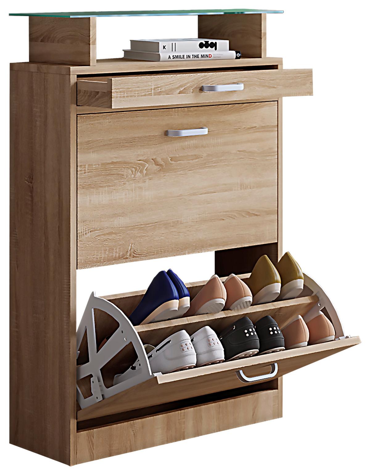 Omara Z Loputami Za Čevlje Braso, Hrast - siva/hrast sonoma, Konvencionalno, umetna masa/leseni material (59/91/22cm) - MID.YOU