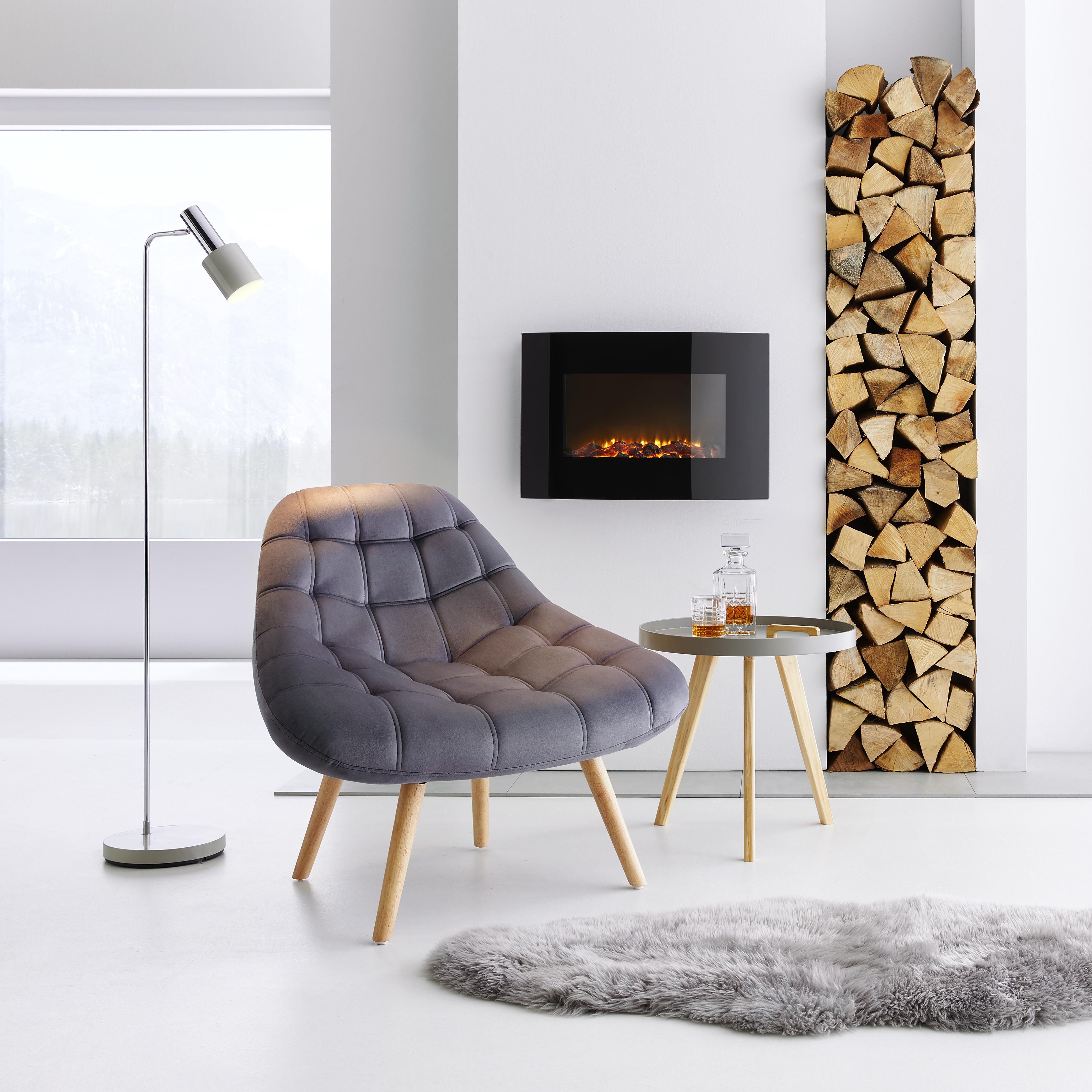 Sessel in Grau 'Alison' - Grau, MODERN, Holz/Textil (92/79/76cm) - Bessagi Home