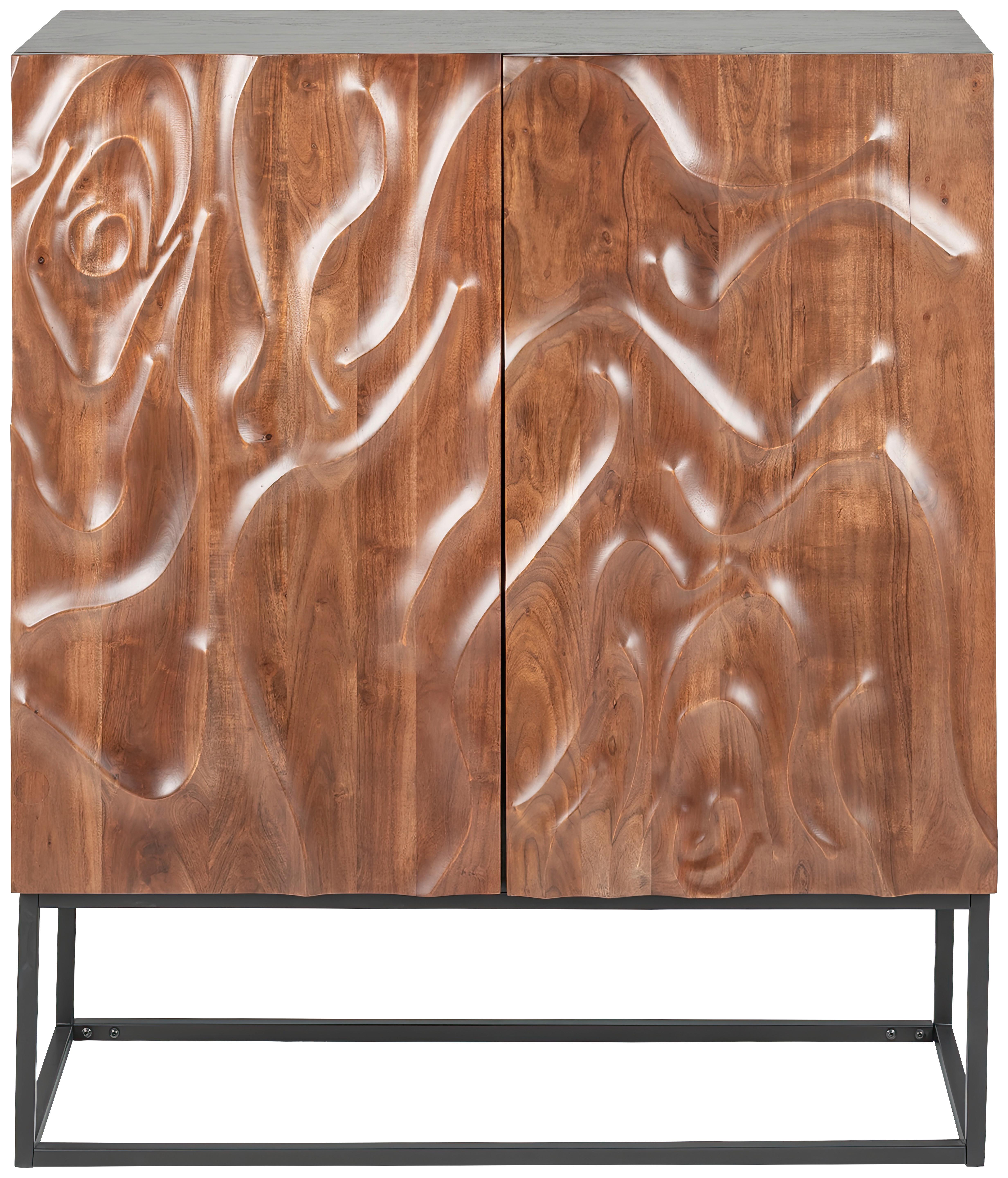 Highboard Desert Walnussfarben/Schwarz - Walnussfarben/Schwarz, Trend, Holz/Metall (100/120/40cm) - P & B