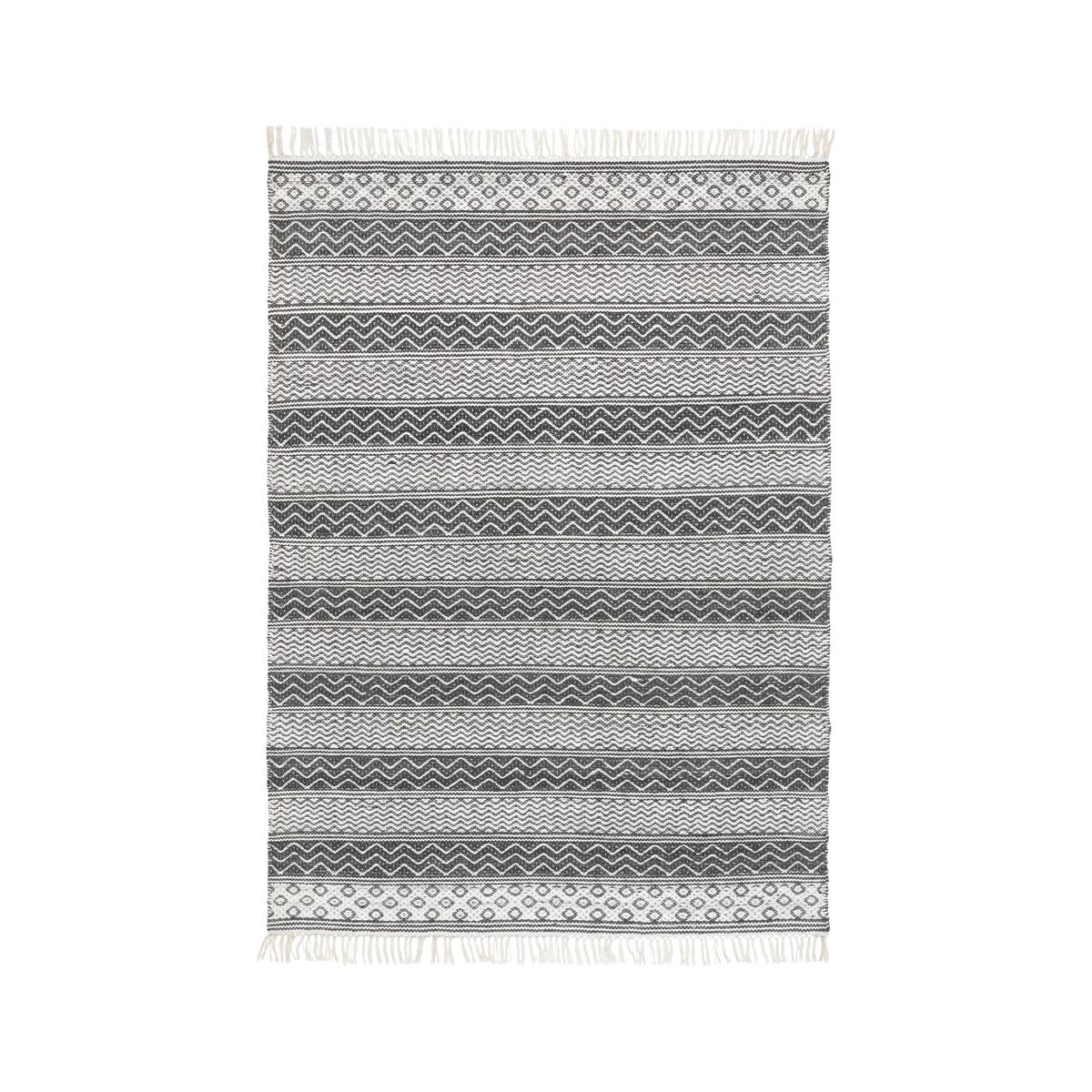 Ročno Tkana Preproga Ossi - črna/bela, Moderno, tekstil (120/170cm) - Modern Living