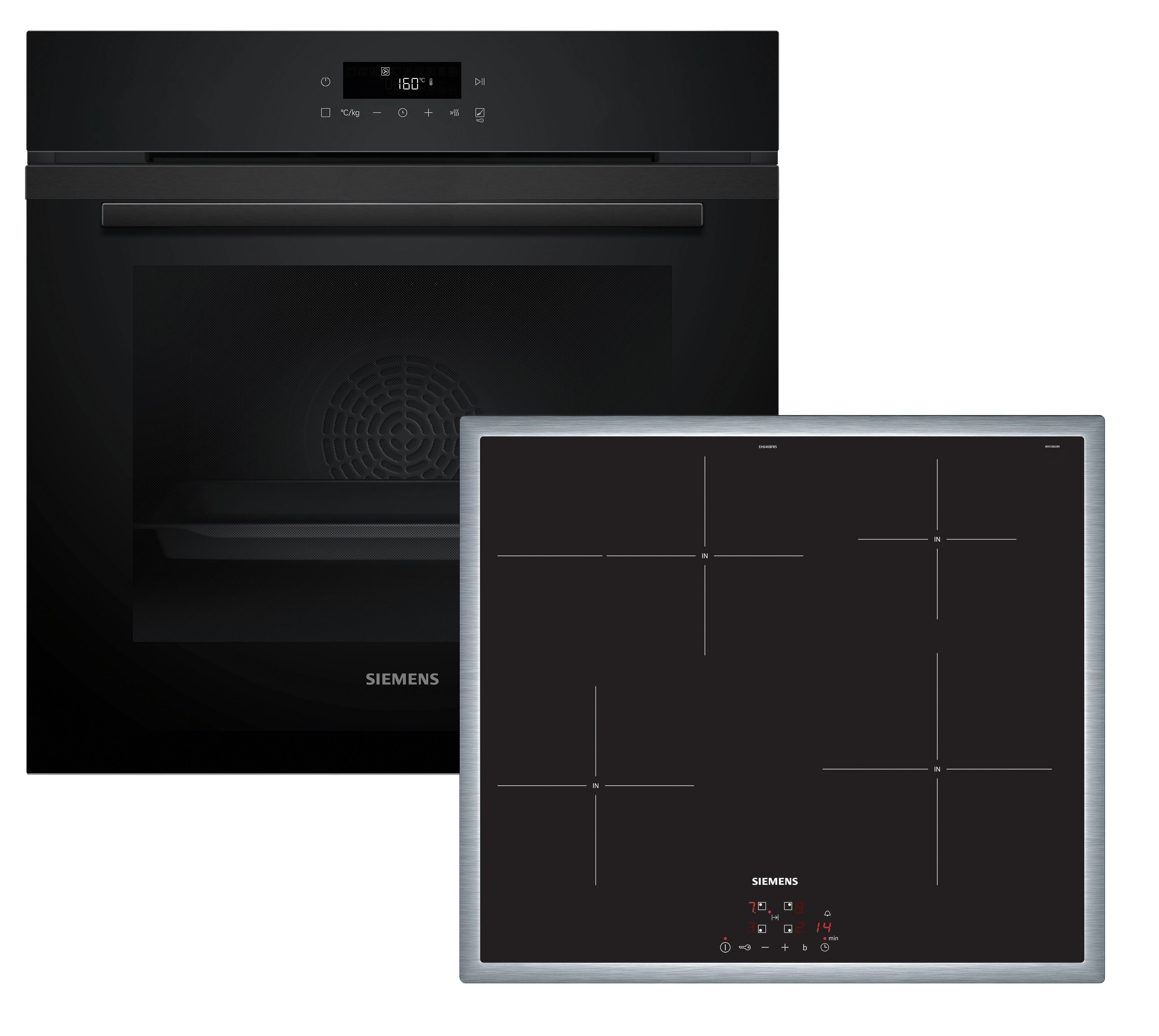 Backofenset PQ223IA00Z - Schwarz, MODERN, Glas/Metall (59,4/59,5/54,8cm) - Siemens