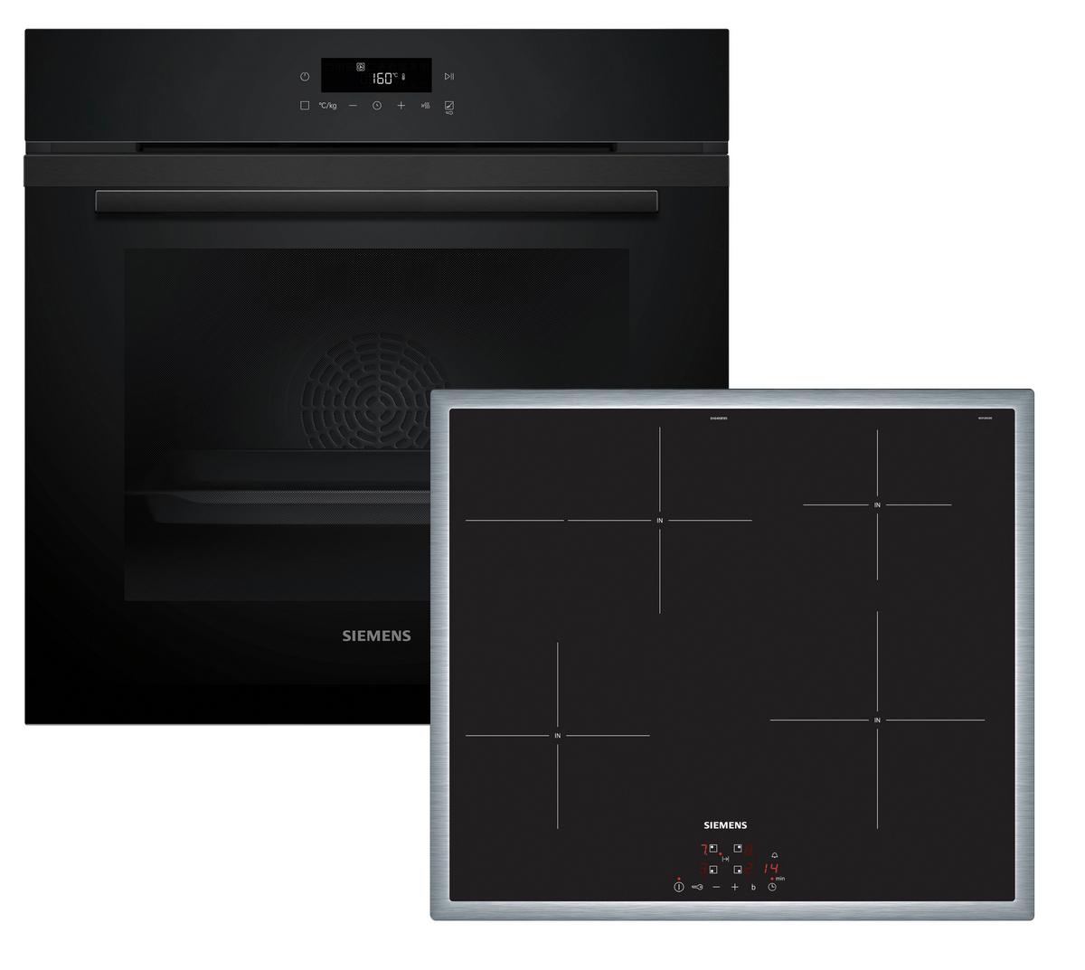 Backofenset PQ223IA00Z - Schwarz, MODERN, Glas/Metall (59,4/59,5/54,8cm) - Siemens