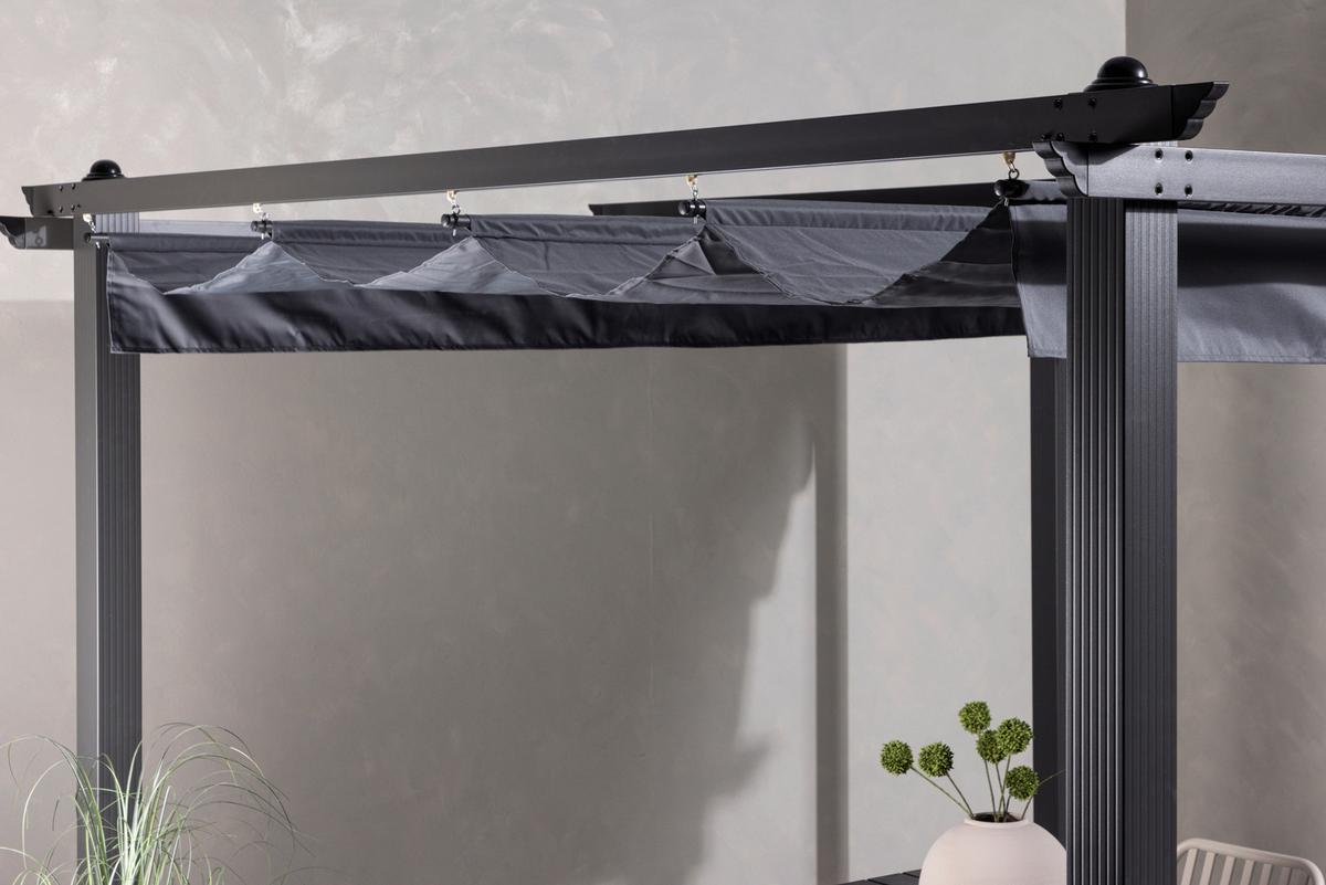 Pergola Lazio ca. 295x248x295 cm Dunkelgrau - Dunkelgrau, KONVENTIONELL, Textil (295/248/295cm) - Gardenson