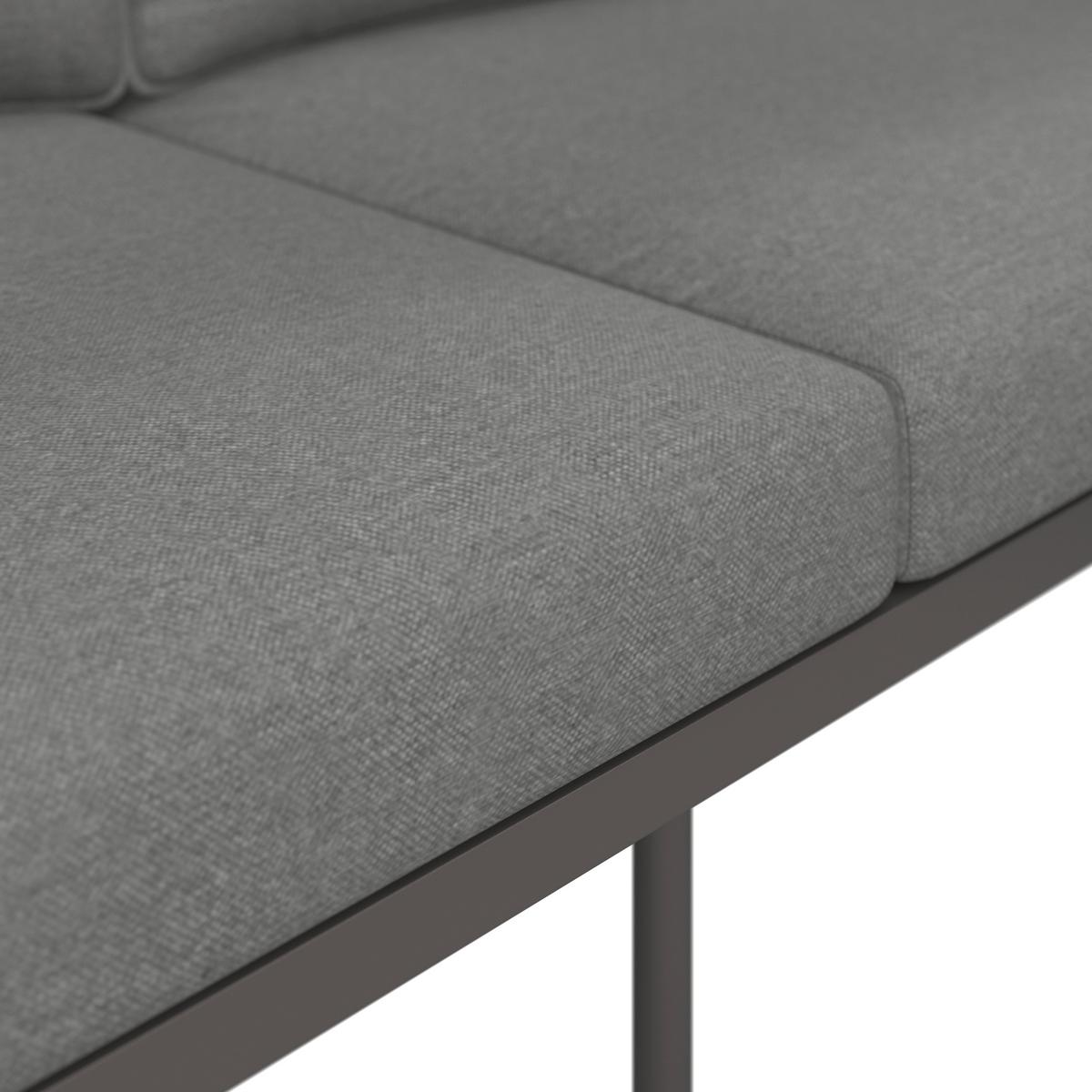 Gartenlounge Elora Hellgrau Textil/Metall - Anthrazit/Hellgrau, Modern, Textil/Metall (223/75/74cm) - Bessagi Garden