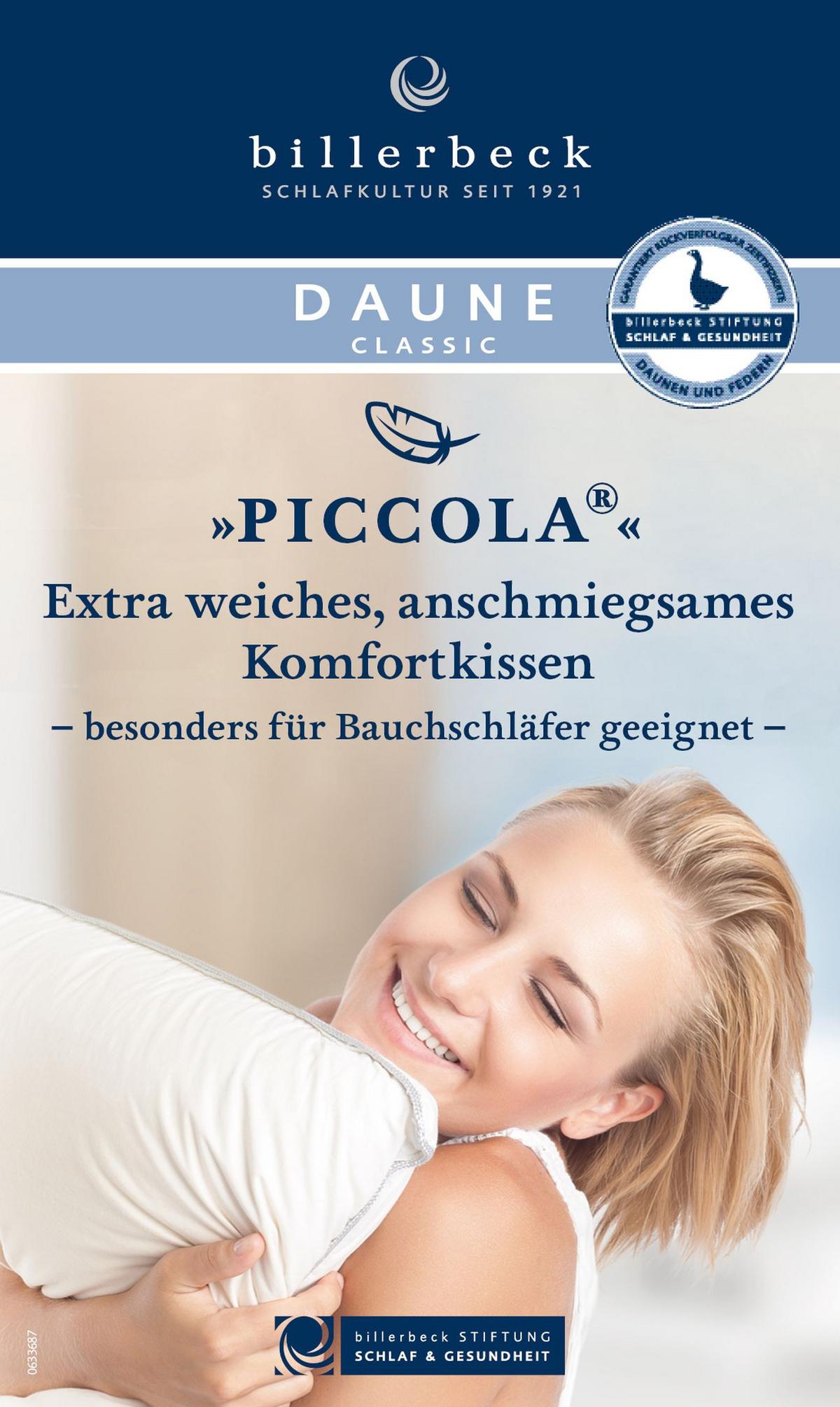 PODUSZKA POD GŁOWĘ PICCOLA - biały, Basics, tkanina (80/80cm) - Billerbeck