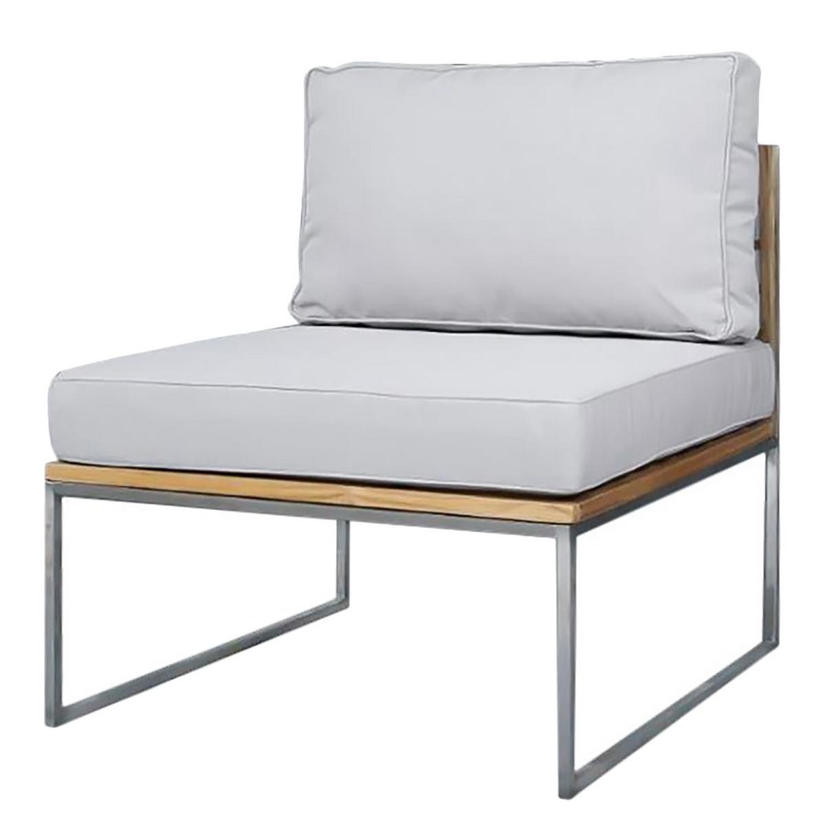 KOMPLET MEBLI TARASOWYCH TEAKLINE - beżowy/kolor stalowy, Modern, metal/tkanina - Ambia Garden