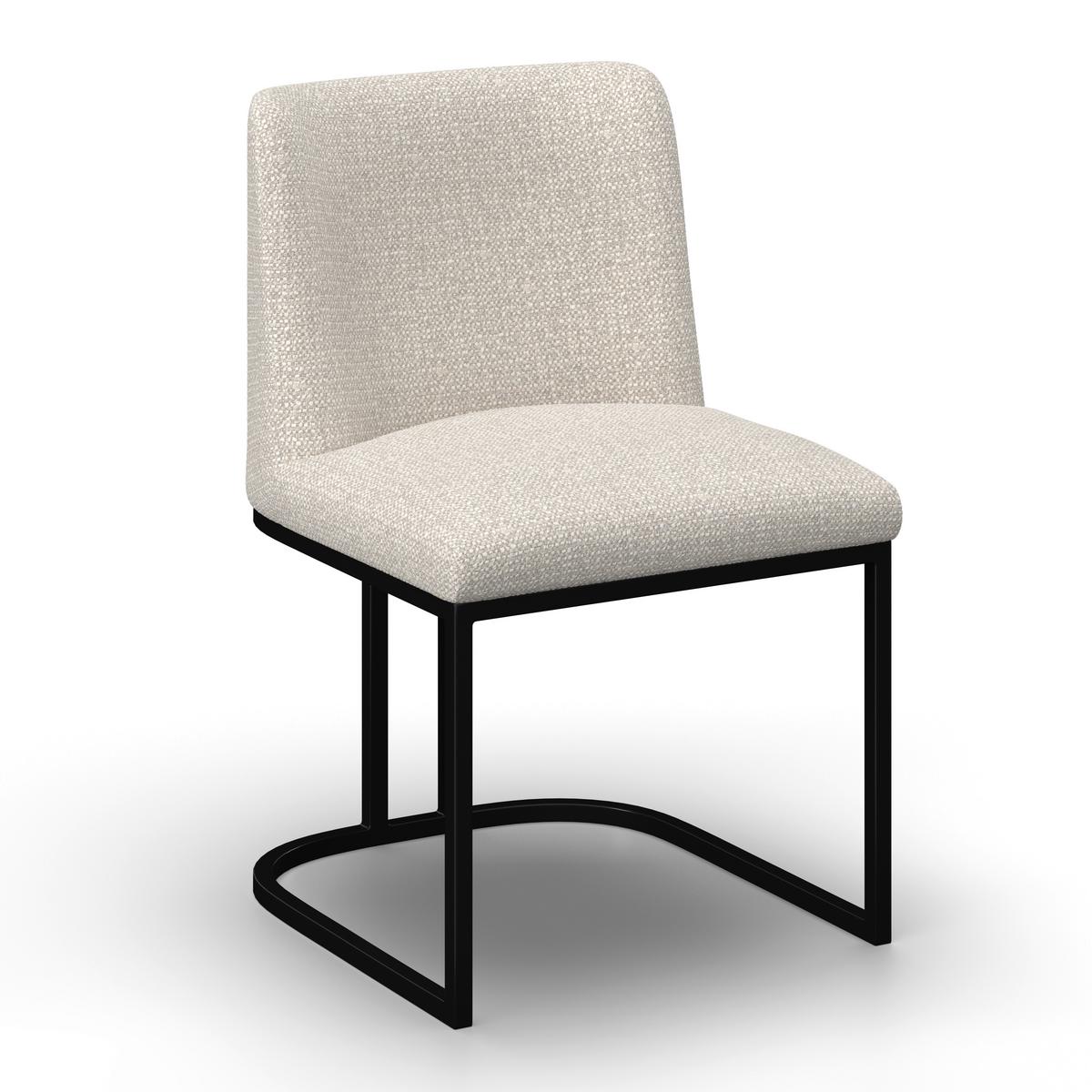 Stuhl Liara Hellgrau Webstoff Gepolstert - Hellgrau/Schwarz, MODERN, Holz/Textil (52/81,5/57cm) - Bessagi Home