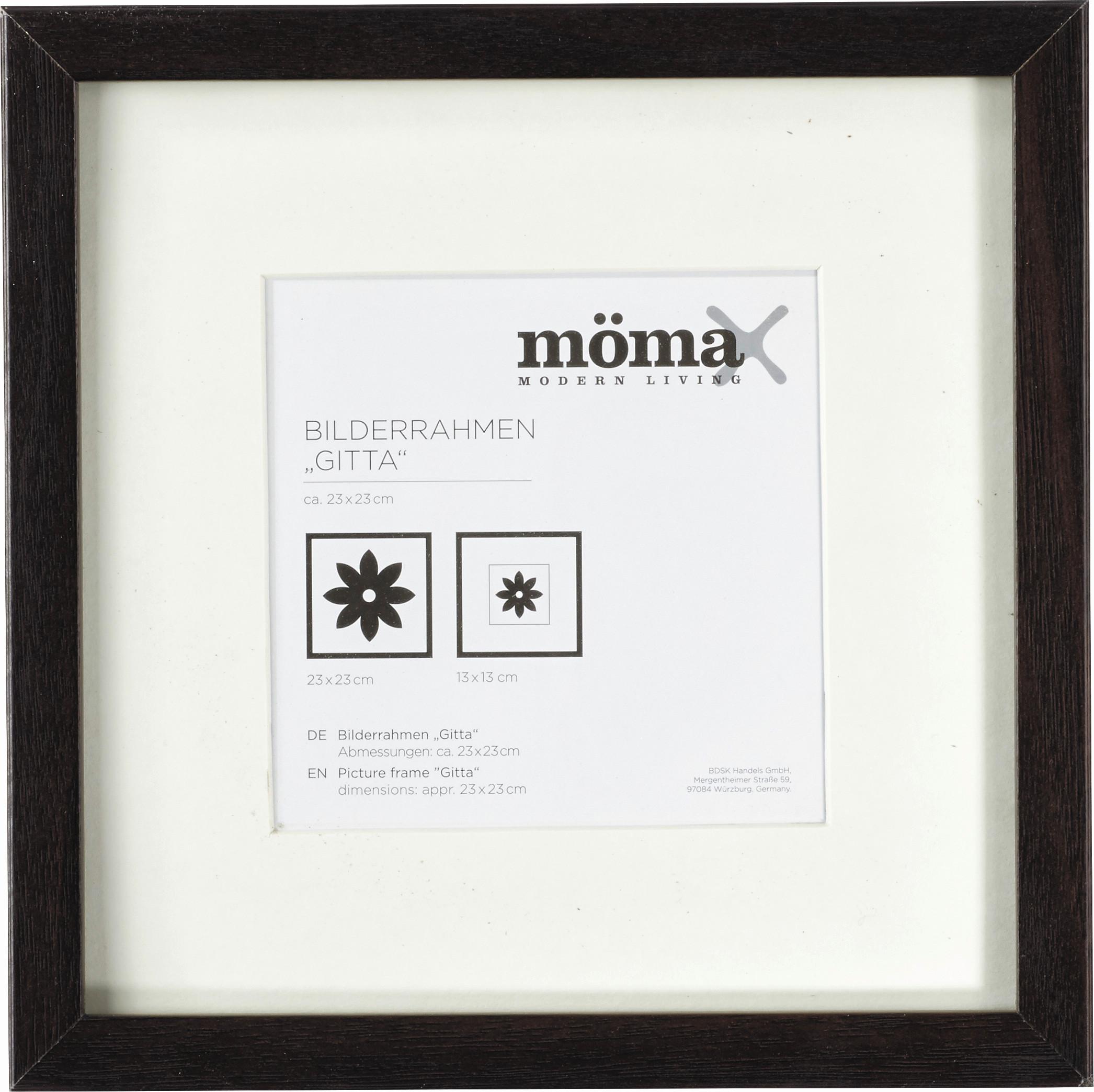 Bilderrahmen Gitta ca. 23x23cm - Wengefarben, MODERN, Glas/Holzwerkstoff (23/23cm) - Modern Living