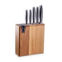Messerblock Fabius aus Akazie, 6-teilig - Braun, MODERN, Holz/Metall (24,5/9,5/36,4cm) - Echtwerk