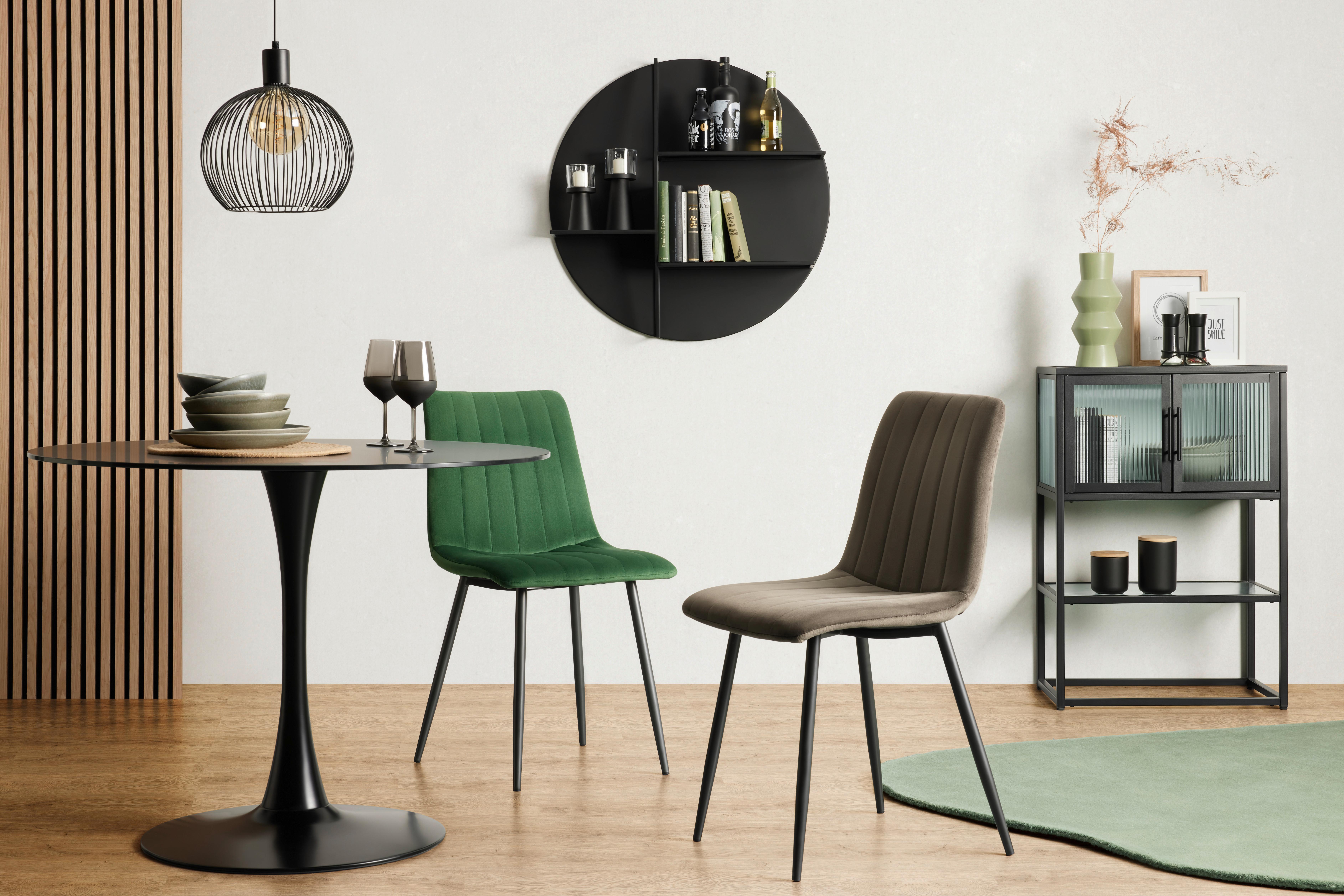 STOL LISA - grå/antracit, Lifestyle, metall/textil (45/88/56cm) - Mömax