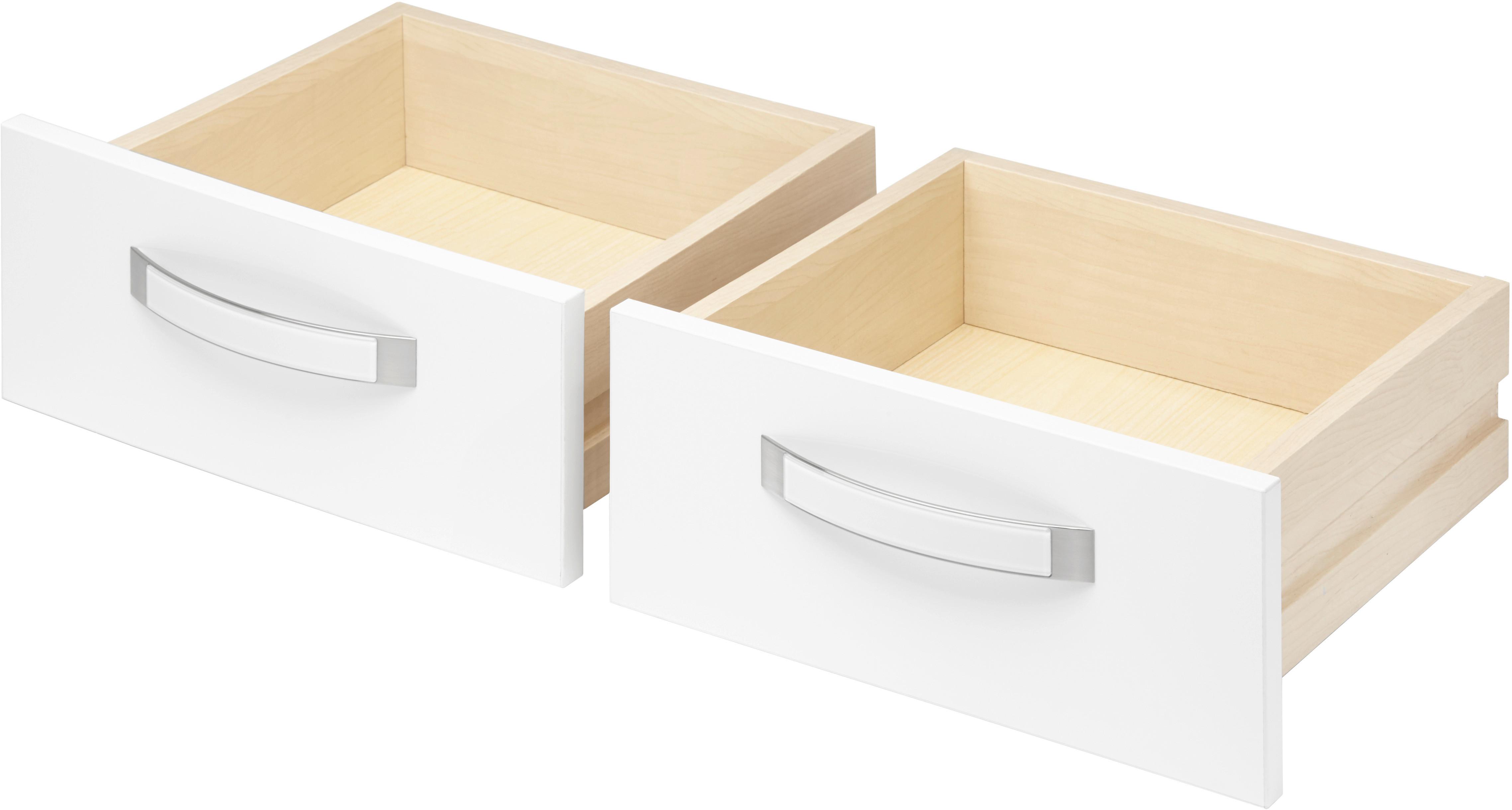 Schubkasteneinsatz in Weiss Hochglanz 2er Set - Weiss, Modern, Holzwerkstoff/Kunststoff (39.4/34.9/36.5cm) - Premium Living