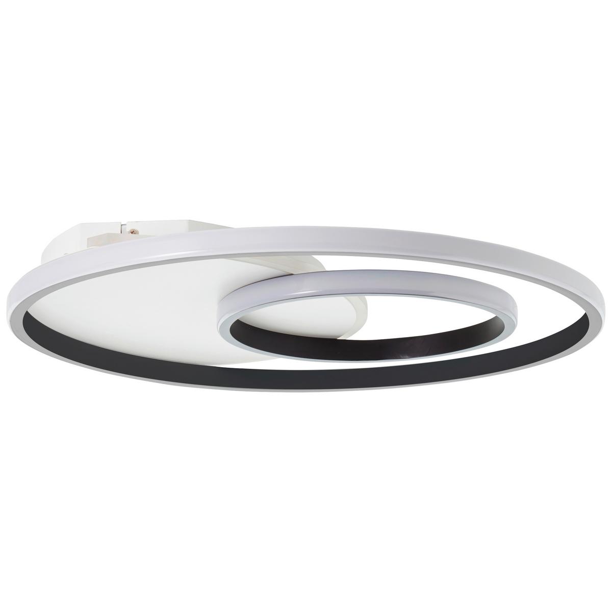 LED-Deckenleuchte Quon Schwarz/Weiß max. 36 Watt - Schwarz/Weiß, Design, Kunststoff/Metall (50,8/5,6cm) - Brilliant