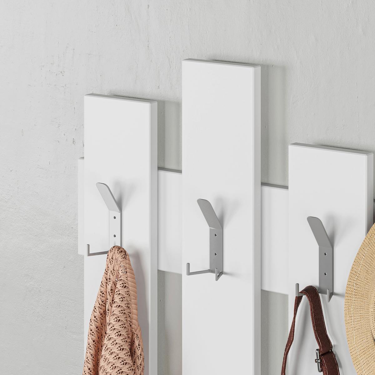 Stenski Obešalnik Wave - bela, Design, leseni material (64/81/4cm) - Livetastic
