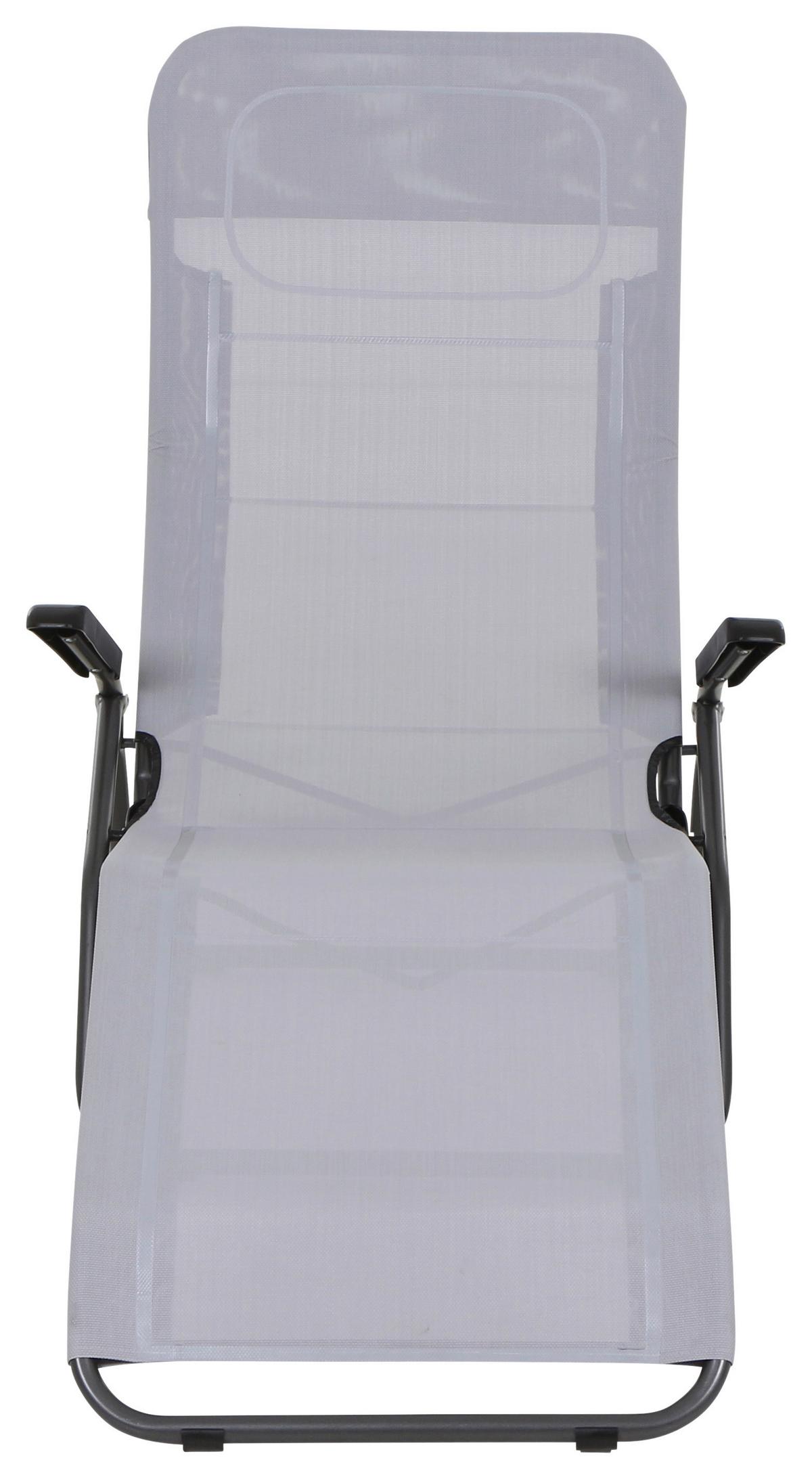 Gartenliege Anco Hellgrau Stahl - Anthrazit/Hellgrau, MODERN, Textil/Metall (72,5/103,5/144cm) - Siena Garden