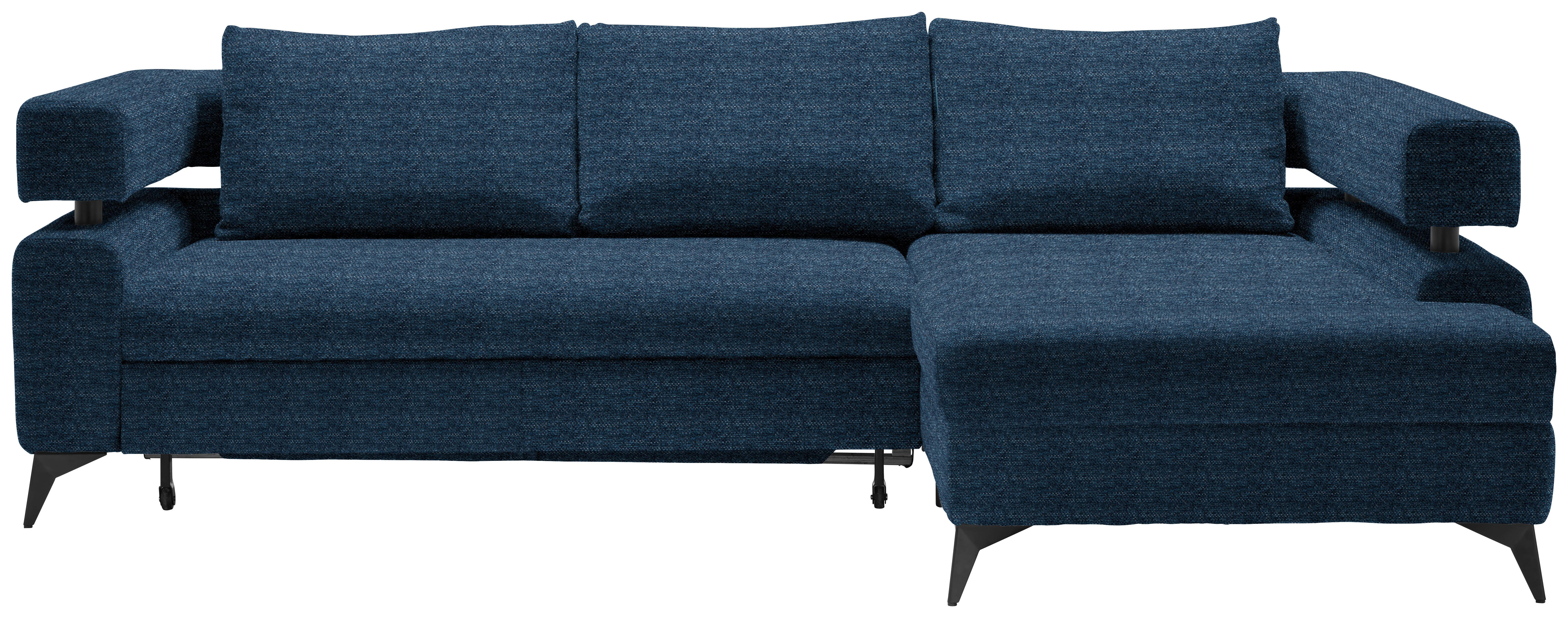 Kutna Garnitura Rosalie - tamno plava/crna, Konvencionalno, tekstil/metal (265/184cm) - Modern Living